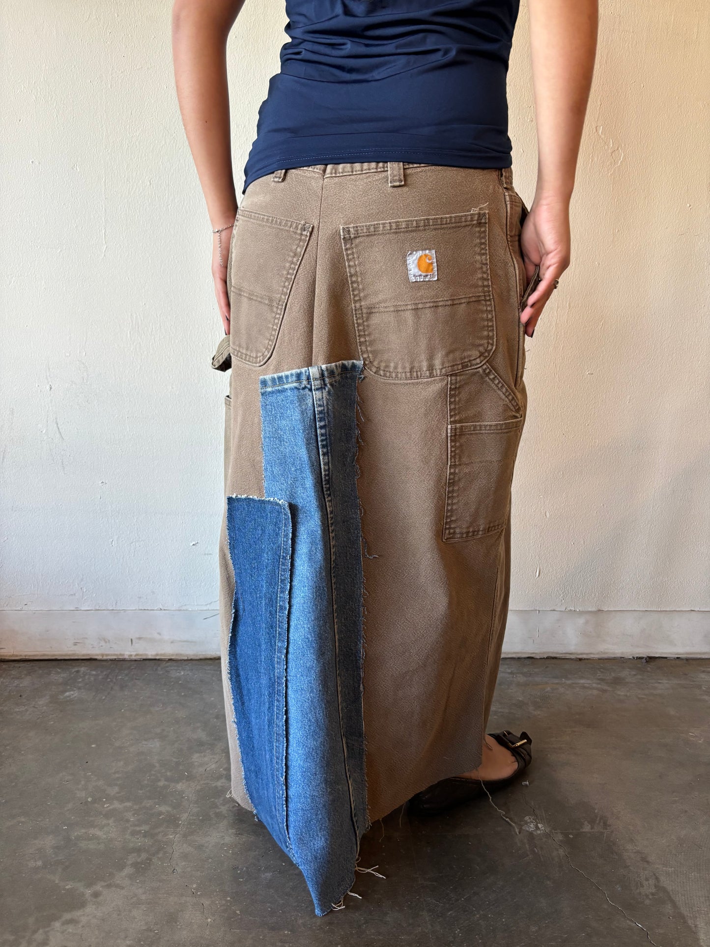 Reworked Carhartt Patchwork Denim Skirt