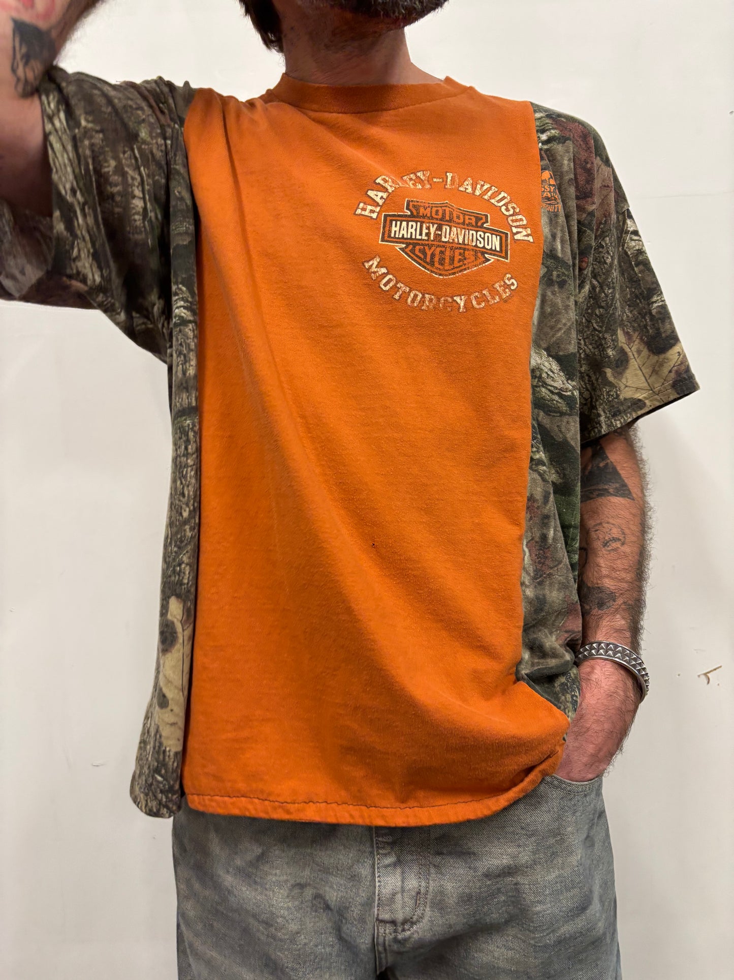 Reworked Harley Davidson Camo Shirt