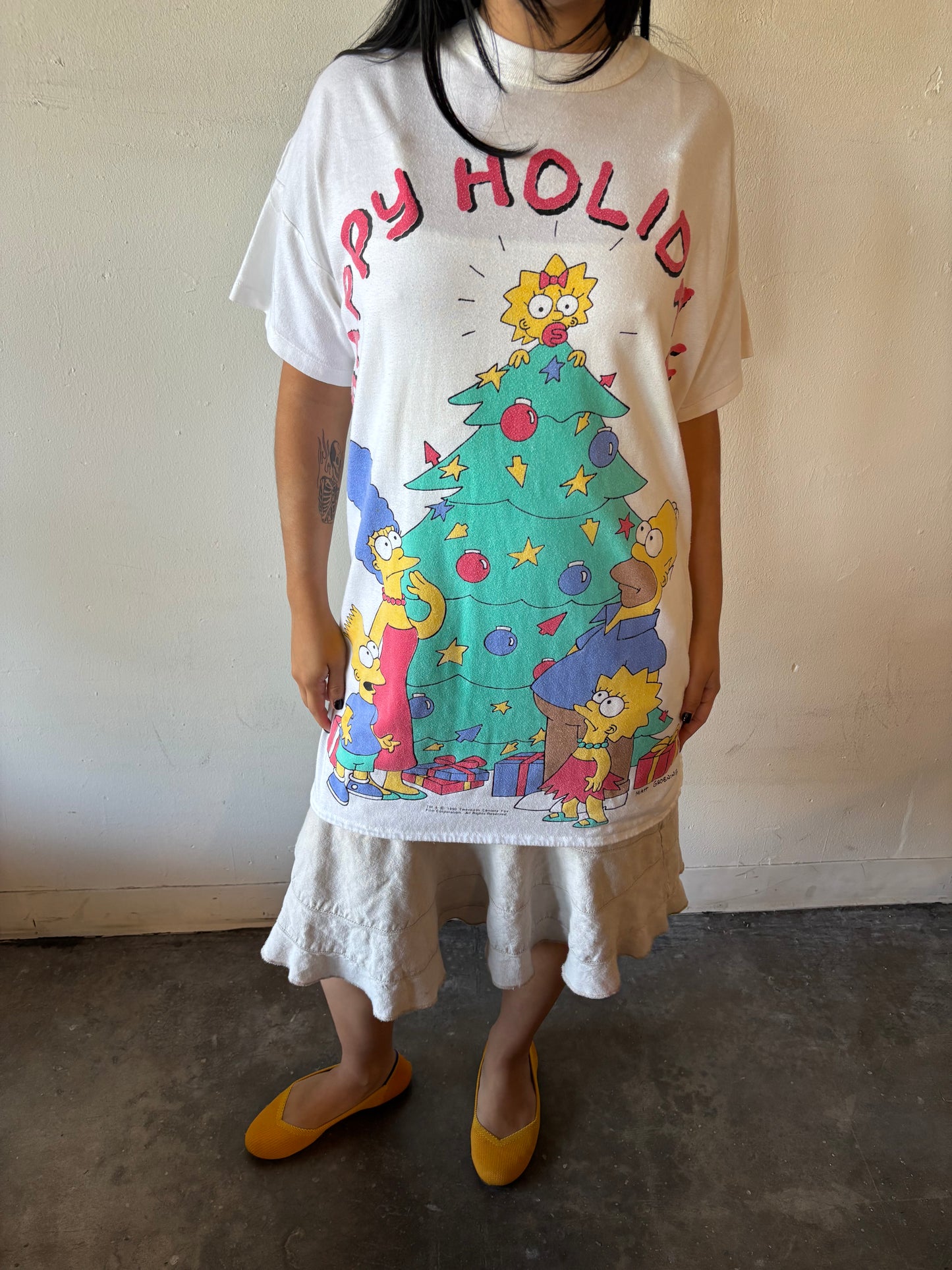 Vintage The Simpsons Happy Holidays Shirt
