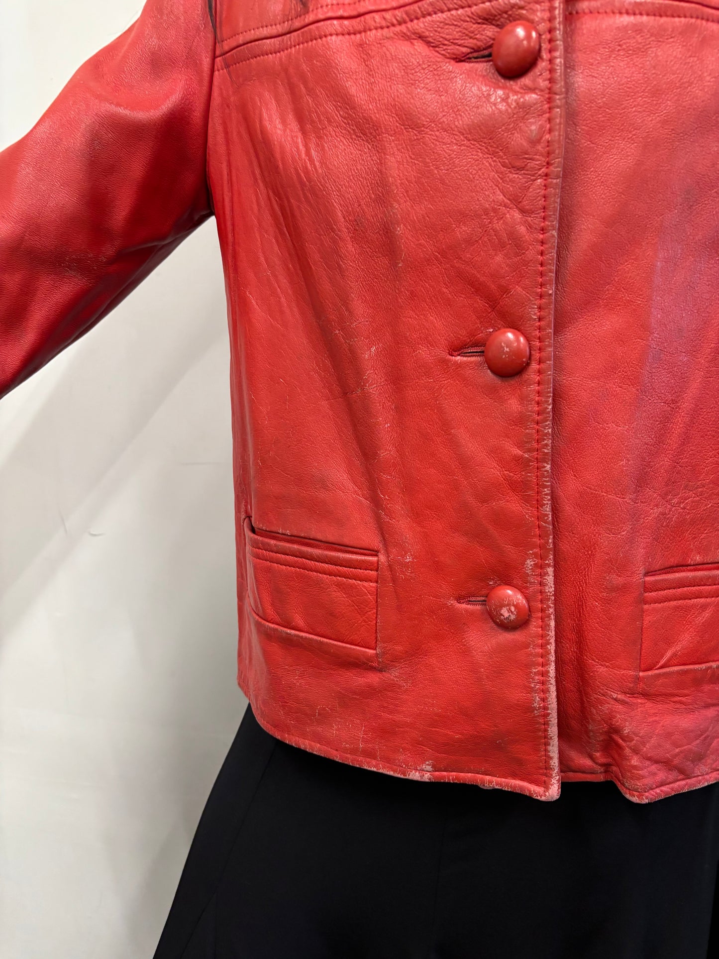 Vintage Red Leather Jacket