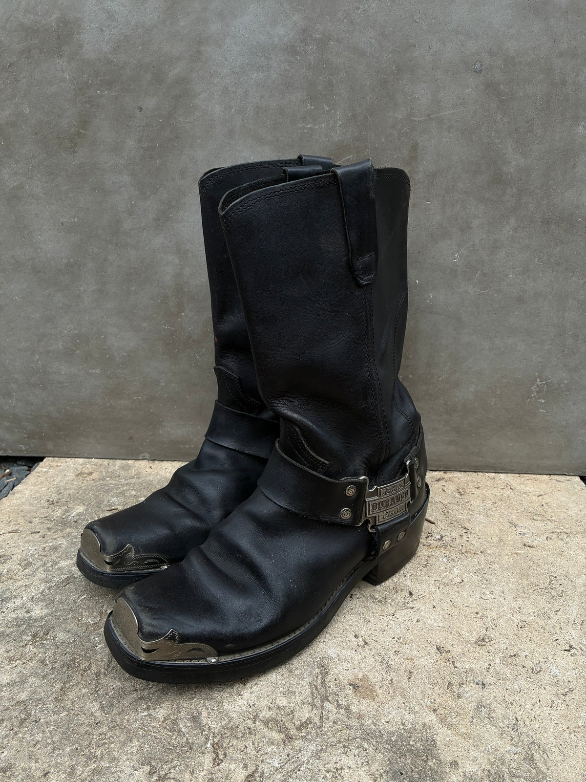 Vintage Black Durango Steel Harness Boots
