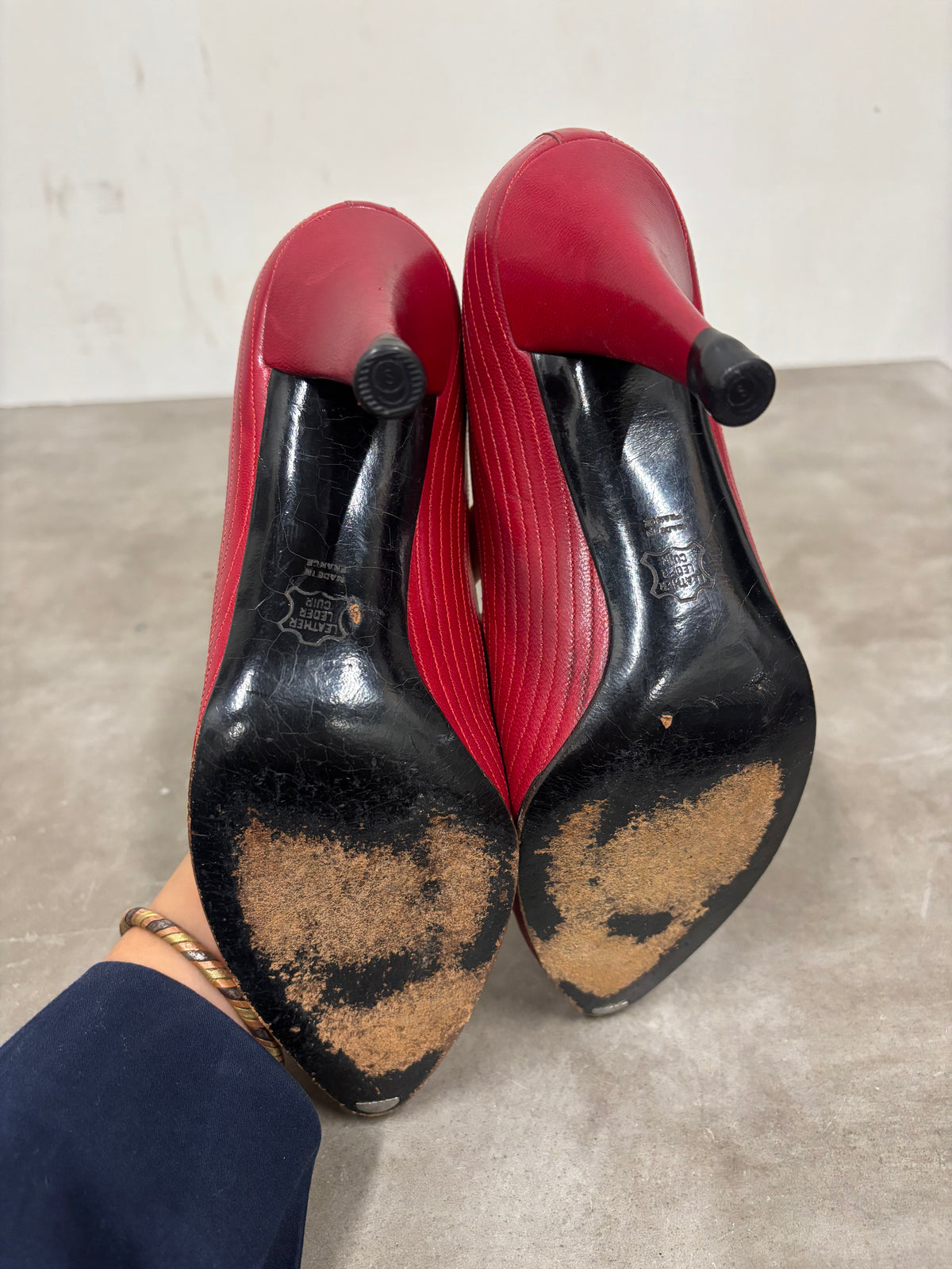 Vintage Red Charles J Kitten Heels