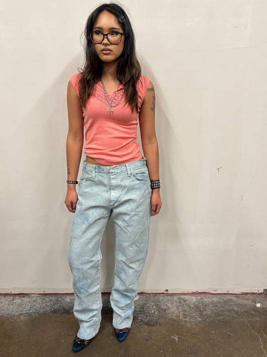 Vintage Wrangler Hand Painted Blue Jeans
