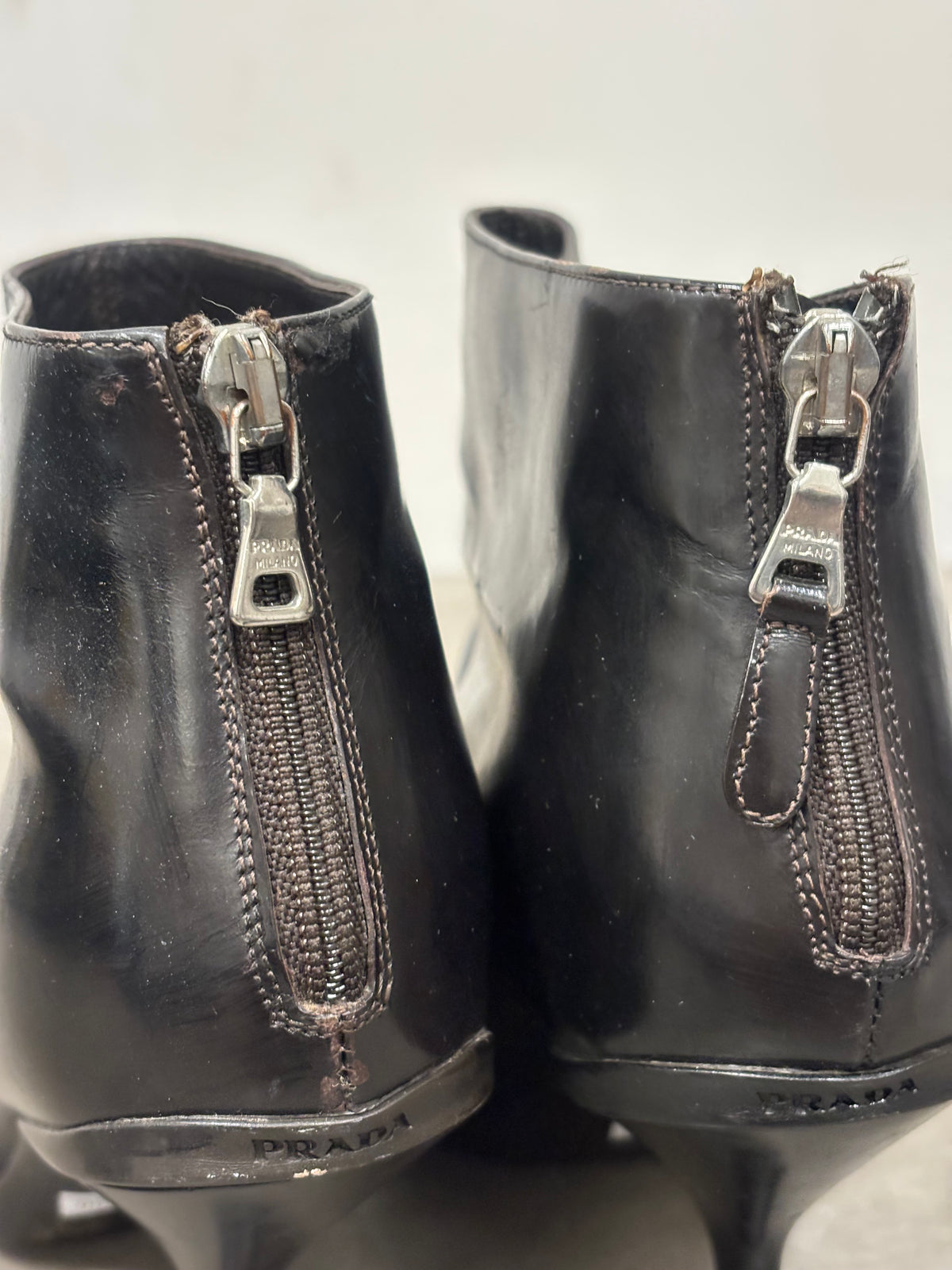 Vintage PRADA Black Heeled Ankle Boots