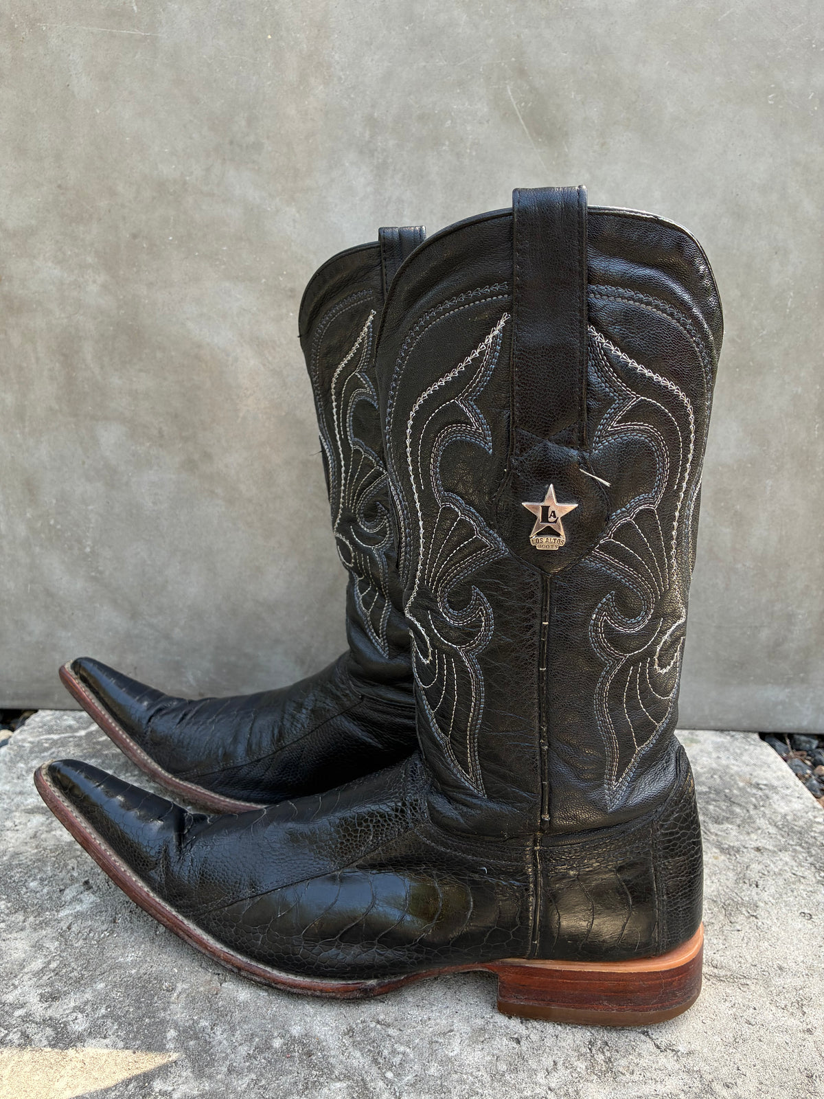 2000s Los Altos Ostrich Leg Pointy Cowboy Boots