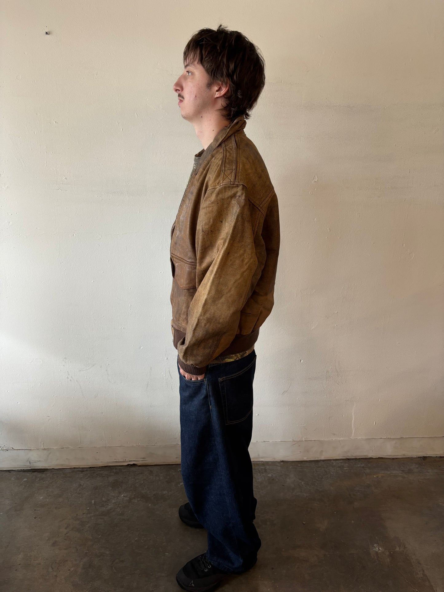 Vintage Brown Leather Jacket