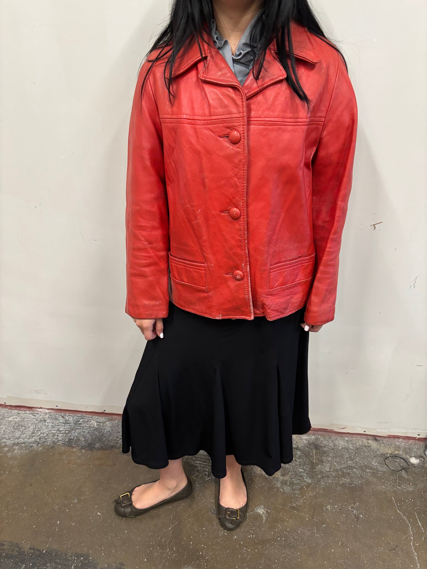 Vintage Red Leather Jacket