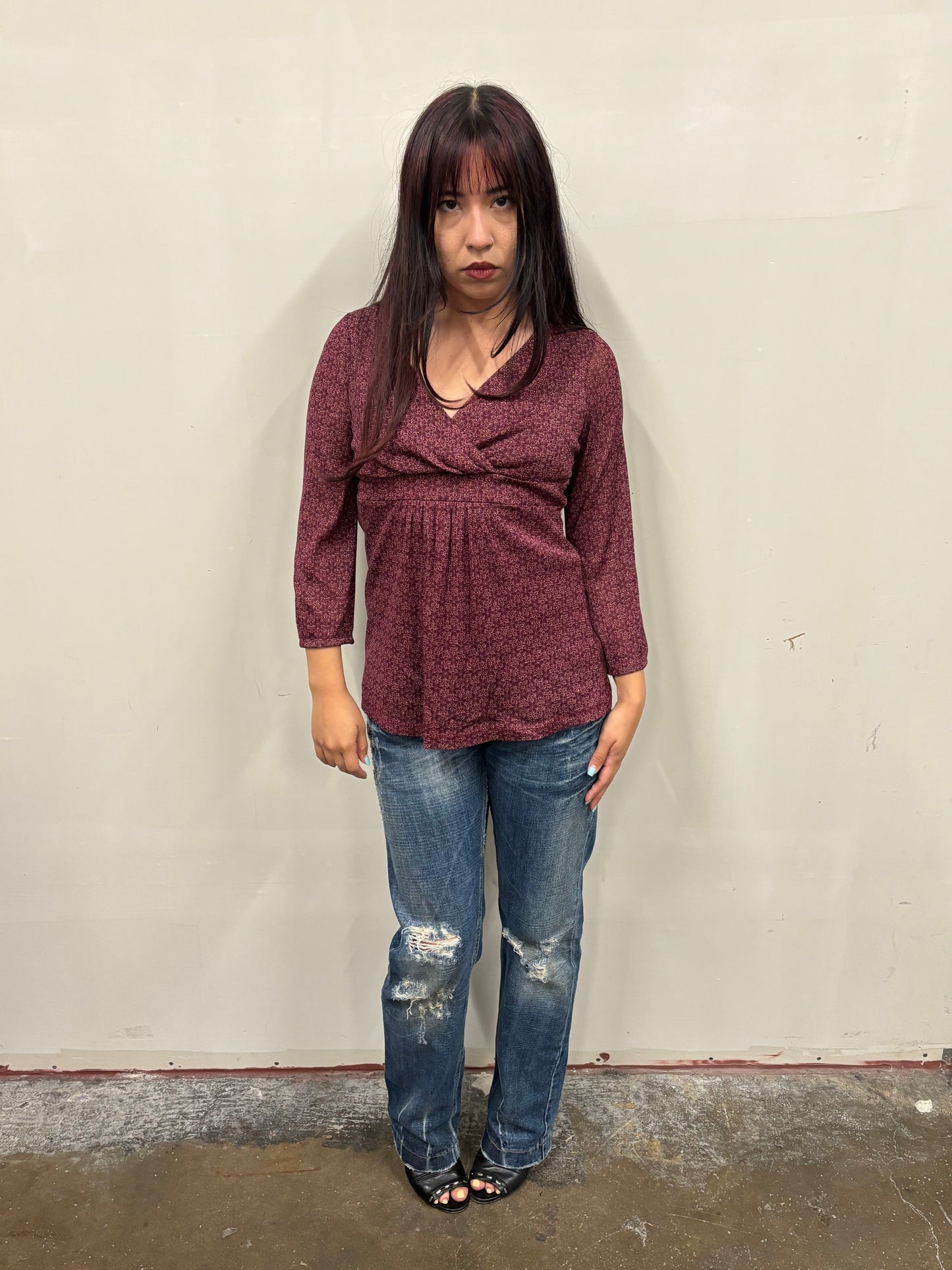 NY Company Maroon Top