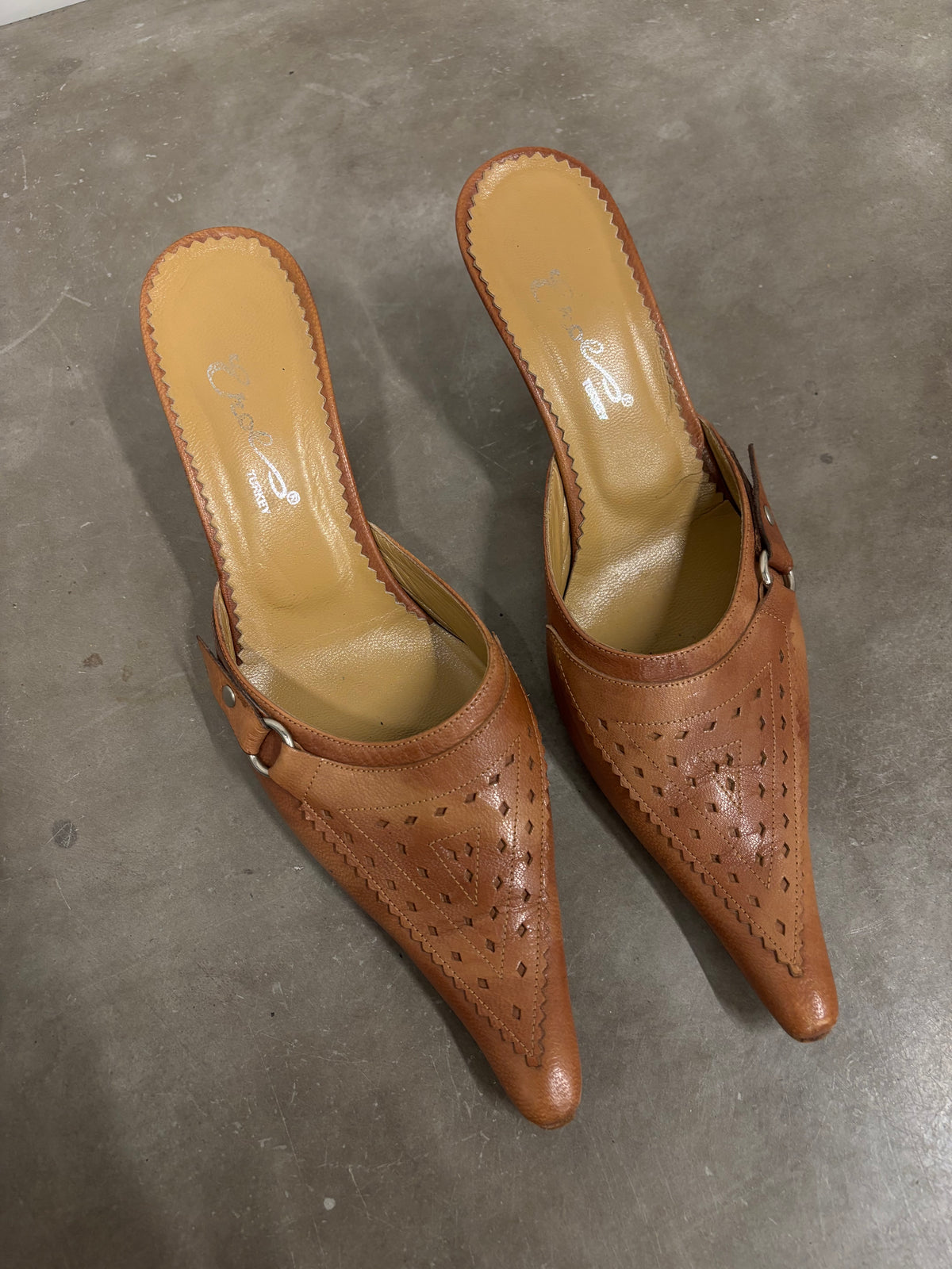 Vintage Eroe Turkey Brown Kitten Heels