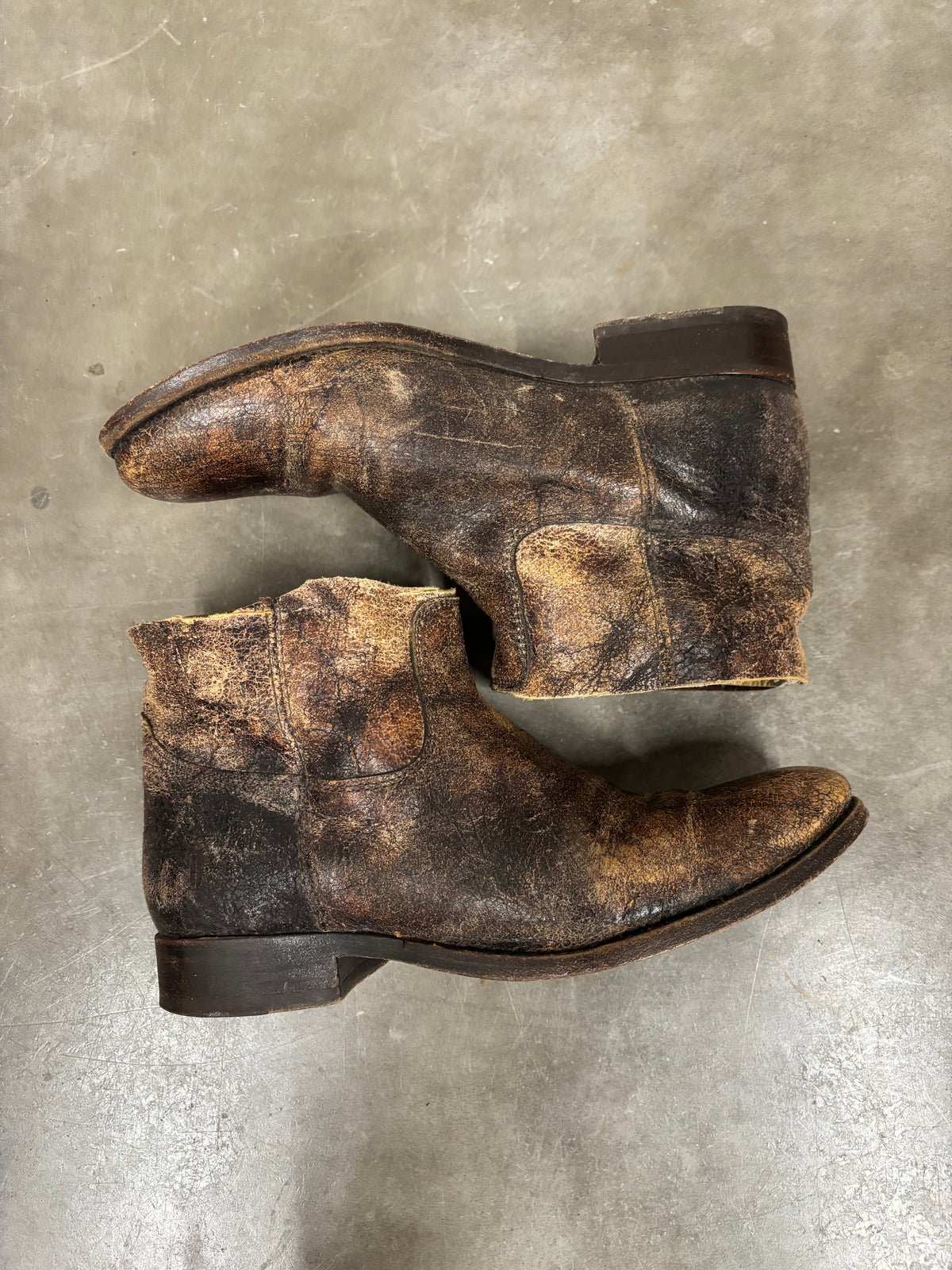 Vintage Brown Cracked Frye Boots