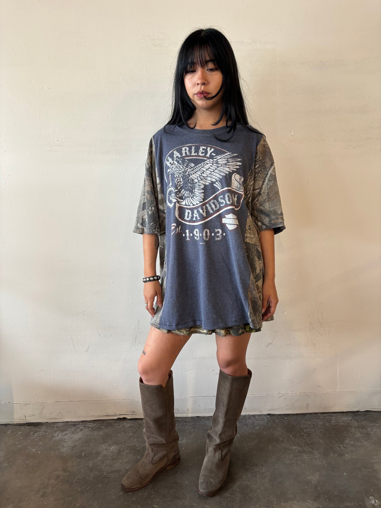 Reworked Harley Davidson Camo Shirt