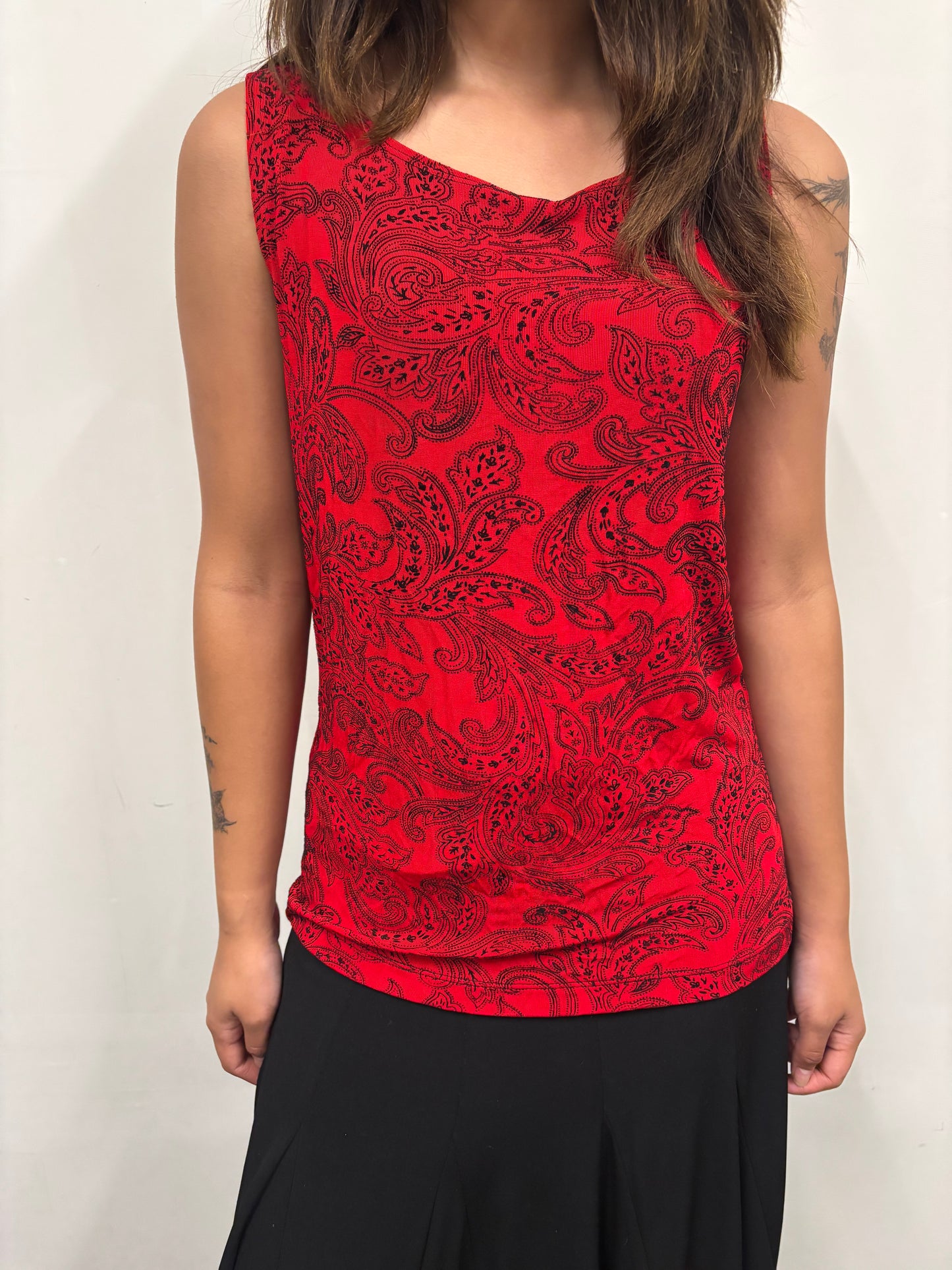 Chico’s Red Paisley Top