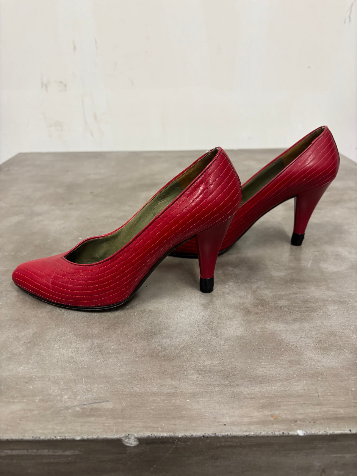 Vintage Red Charles J Kitten Heels