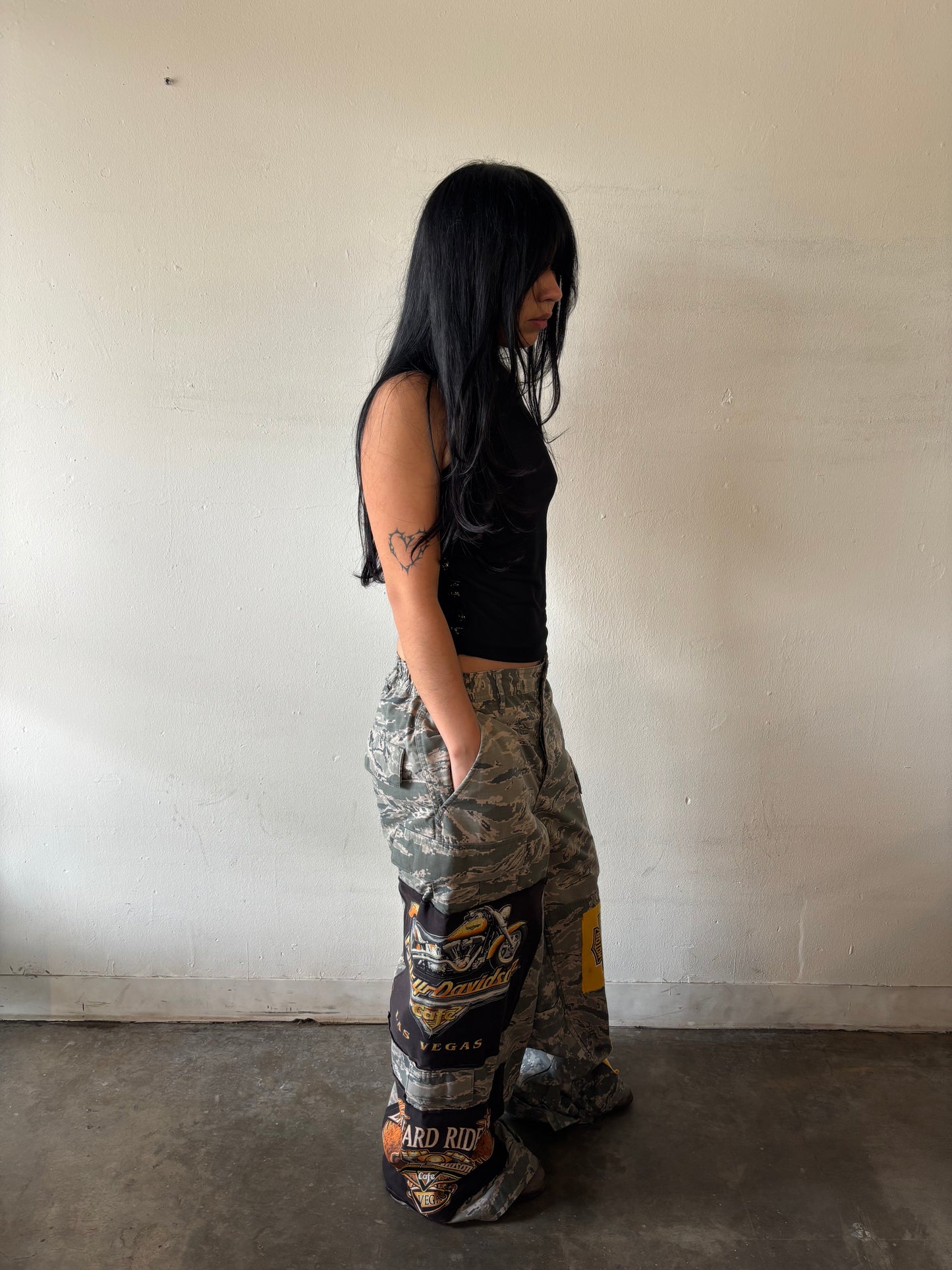 Reworked Camo Patchwork Pants