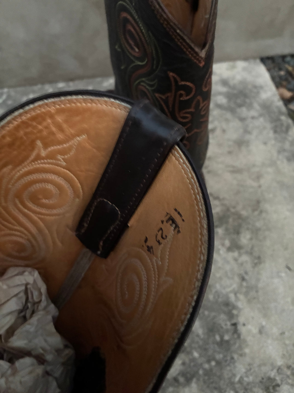 Vintage 1980s Justin Brown Teju Lizard Leather Cowboy Boots