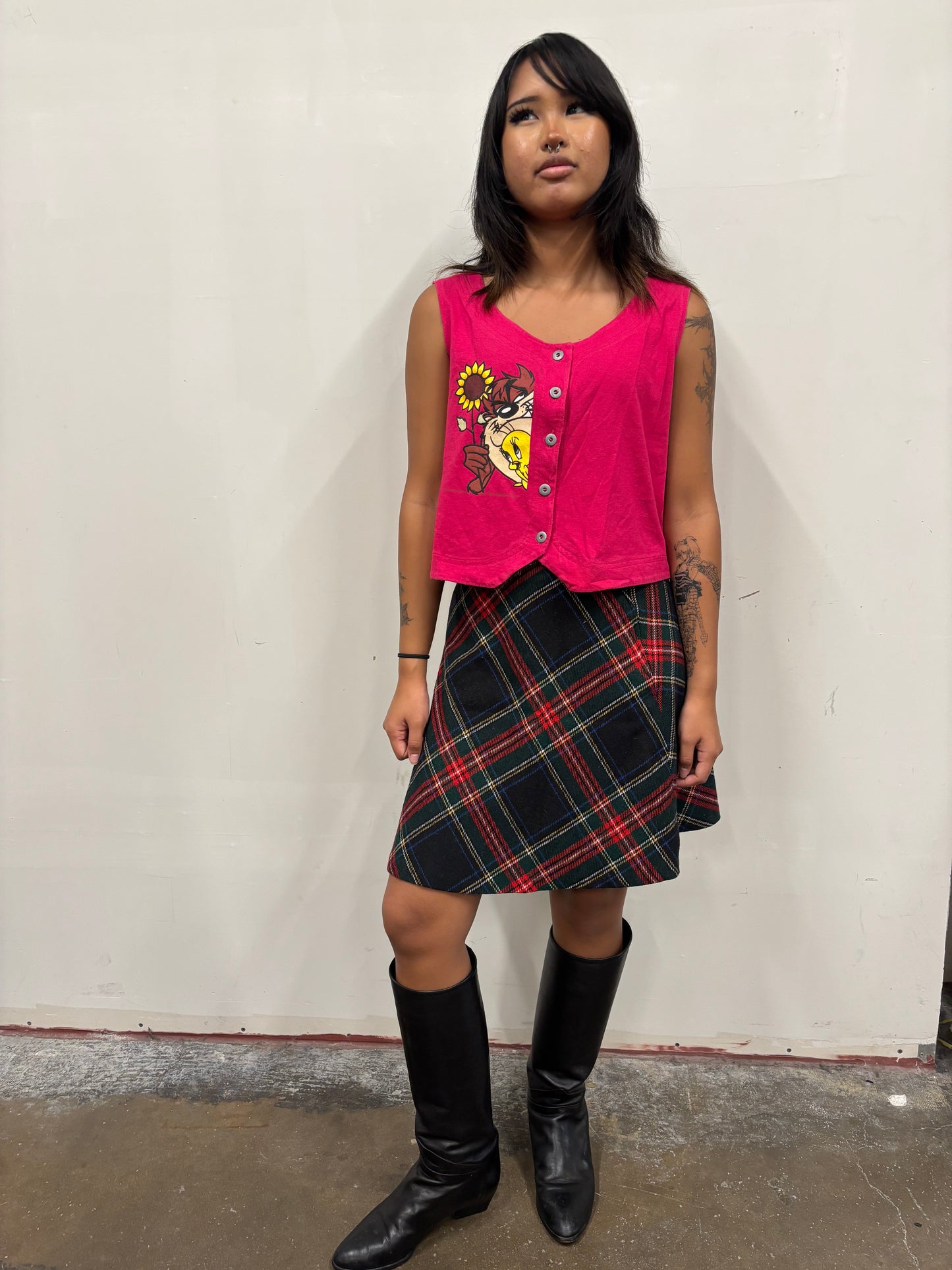 Vintage Taz Tweety Button Up Crop