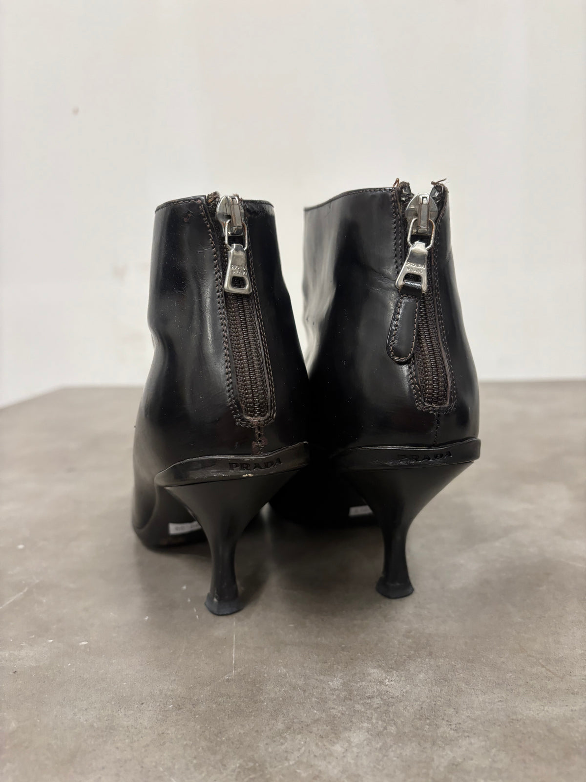 Vintage PRADA Black Heeled Ankle Boots