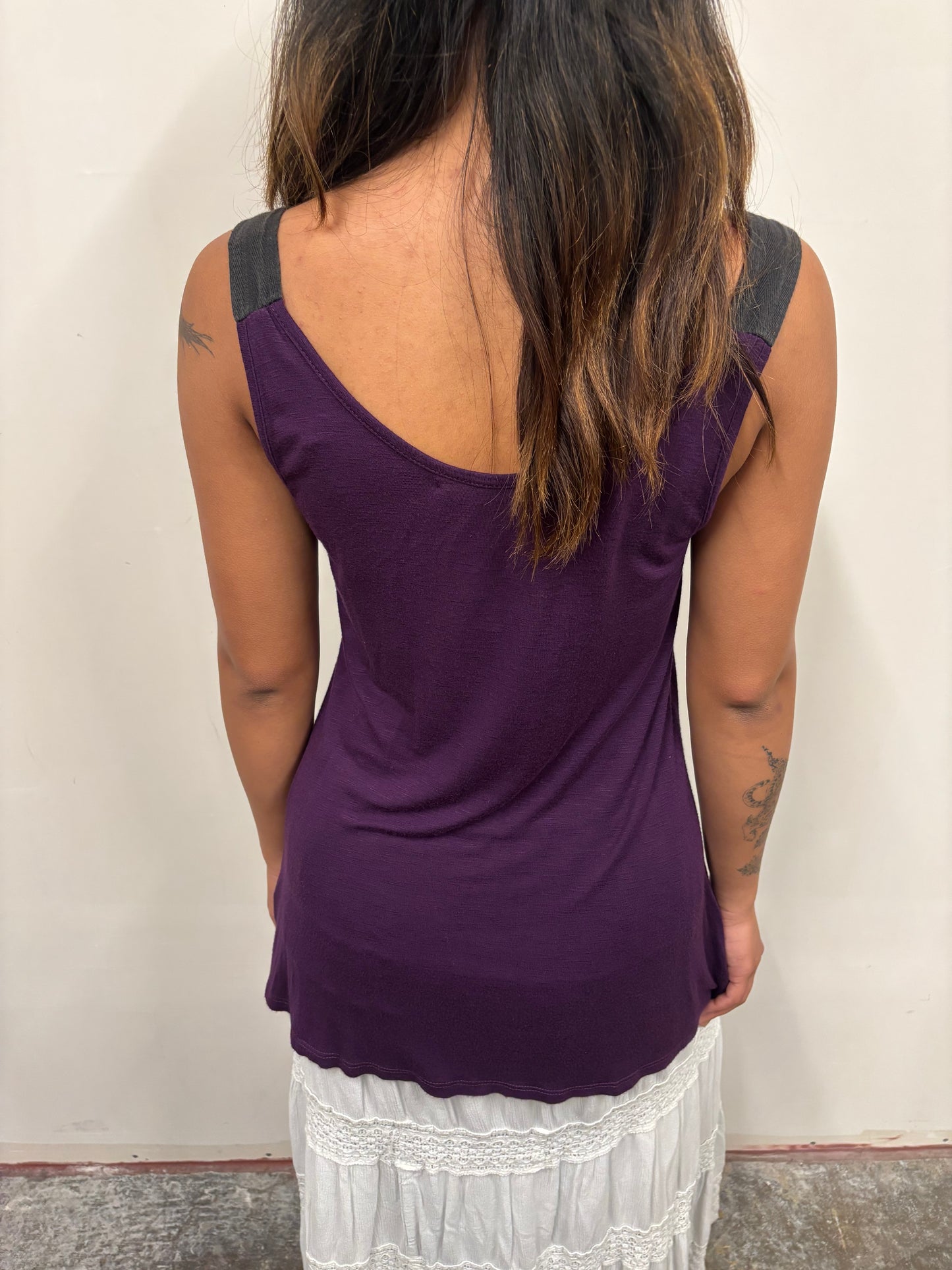 Purple Tank W/ Beaded Detail