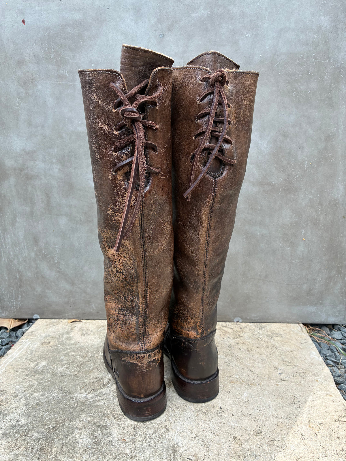 Bed Stu Distressed Knee High Boots