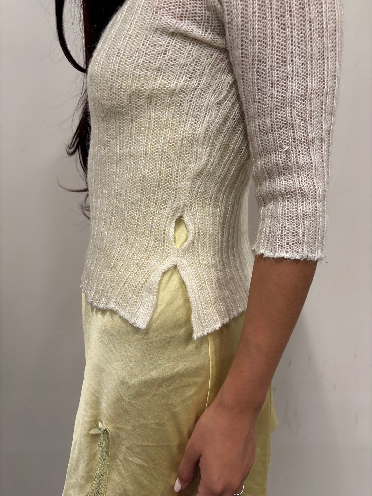 Vintage Cropped Knit Sweater