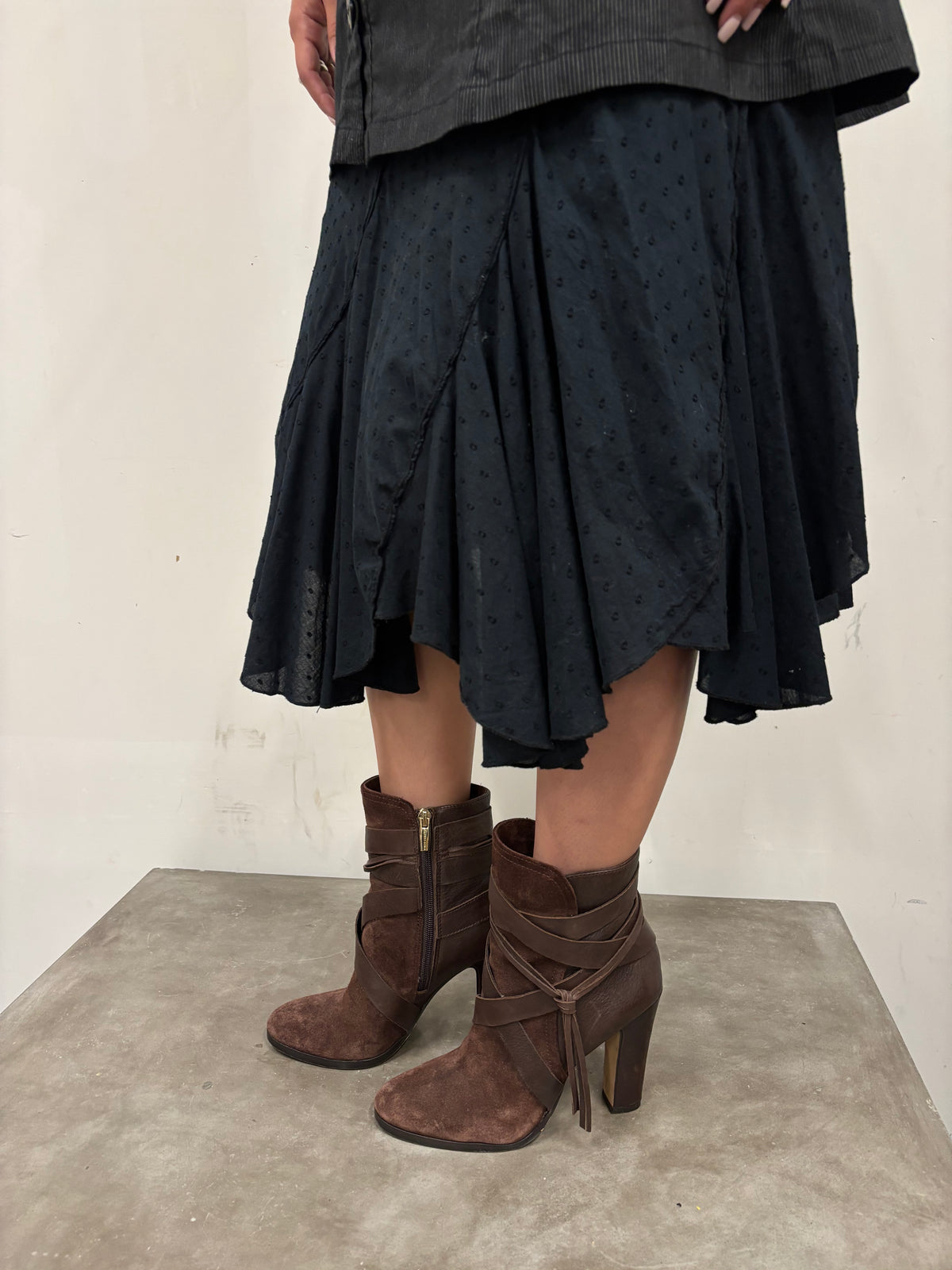 Vince Camato Brown Suede Leather Fringe Boots