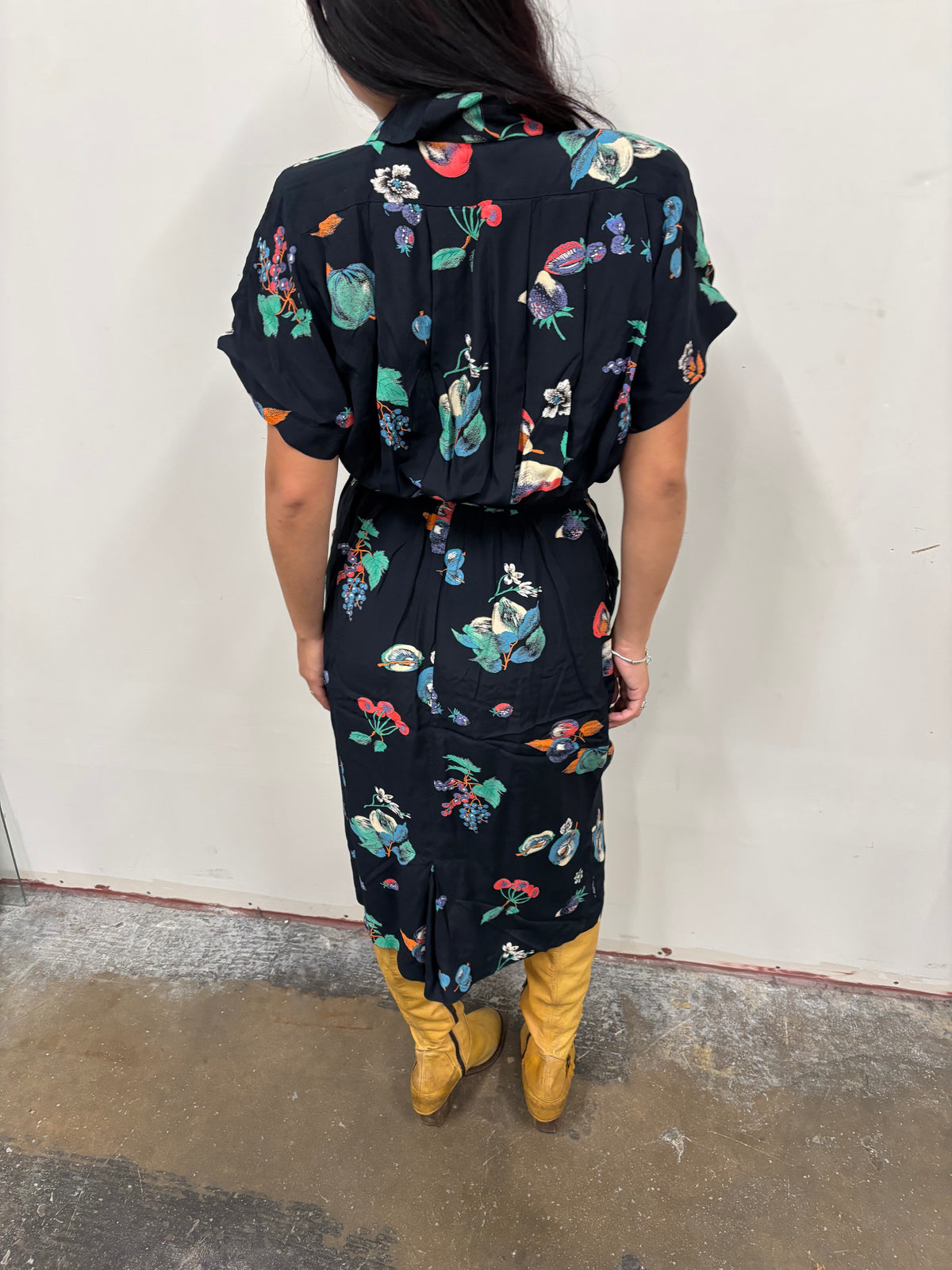 Vintage Fruit Print Dress