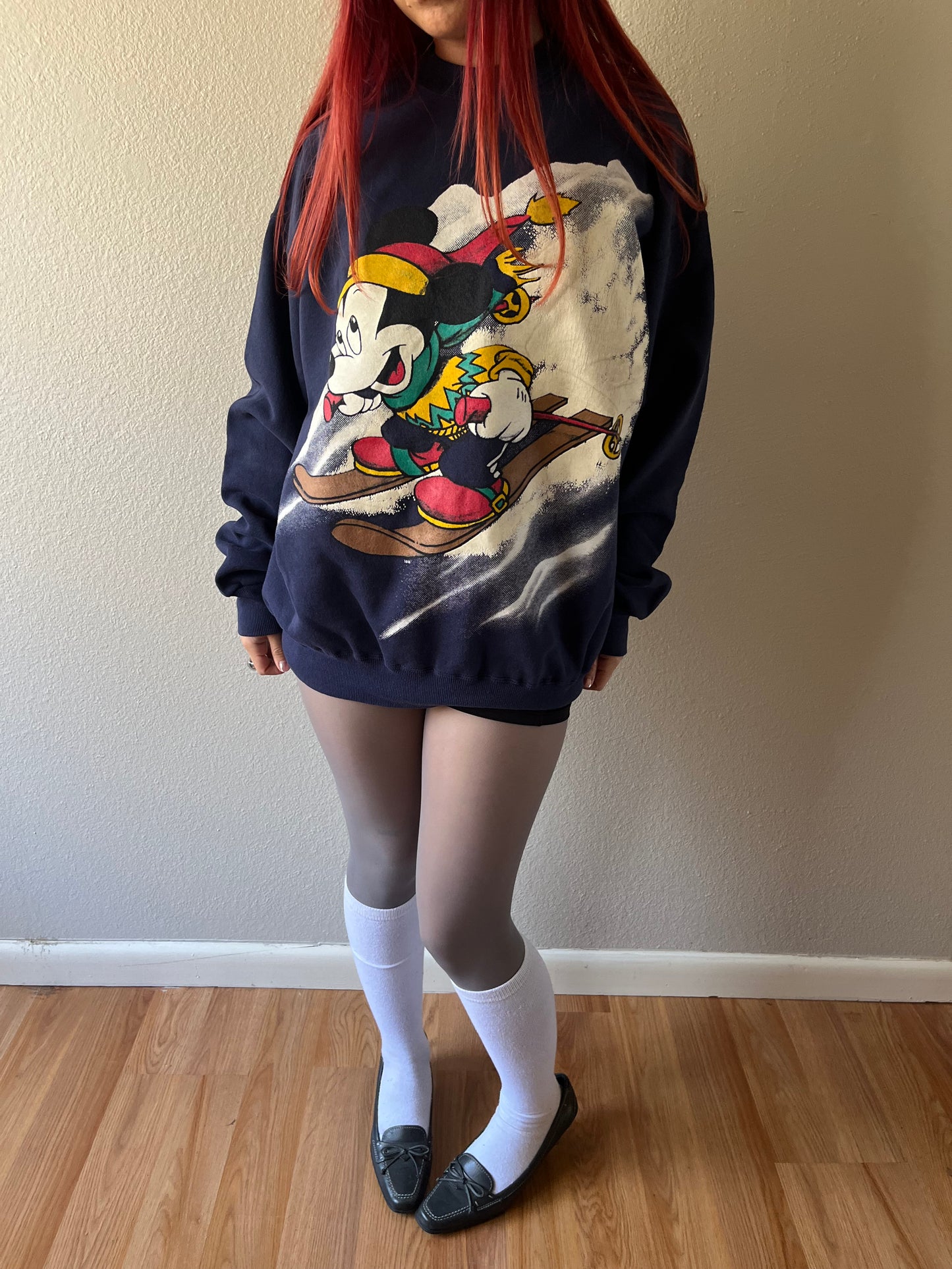 Vintage Mickey Mouse Snowboarding Crewneck