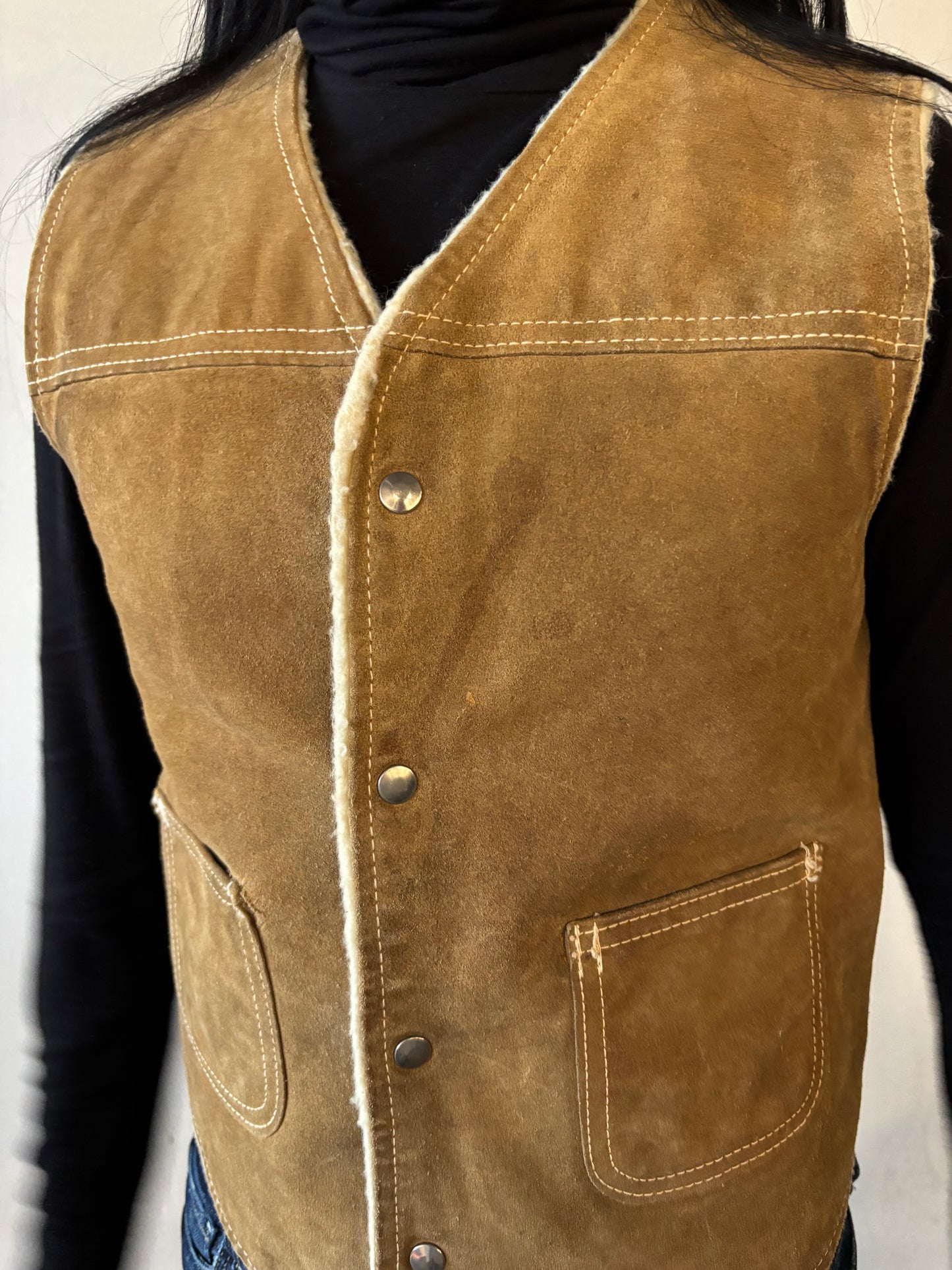 Vintage The Leather Shop Sherpa Vest