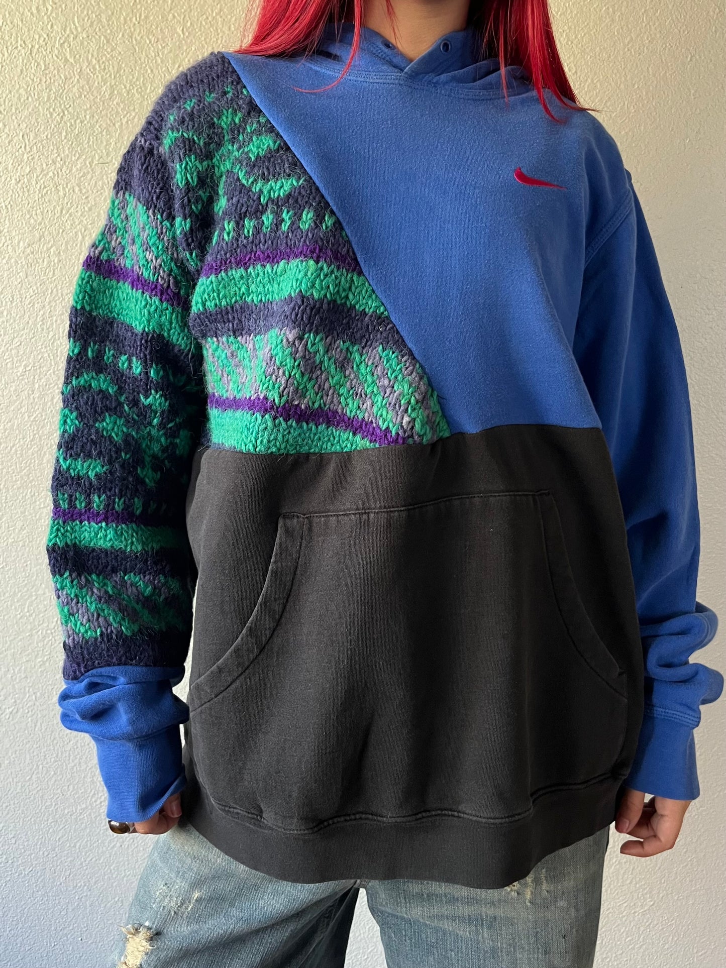 Reconstructed Nike Sweater Hoodie