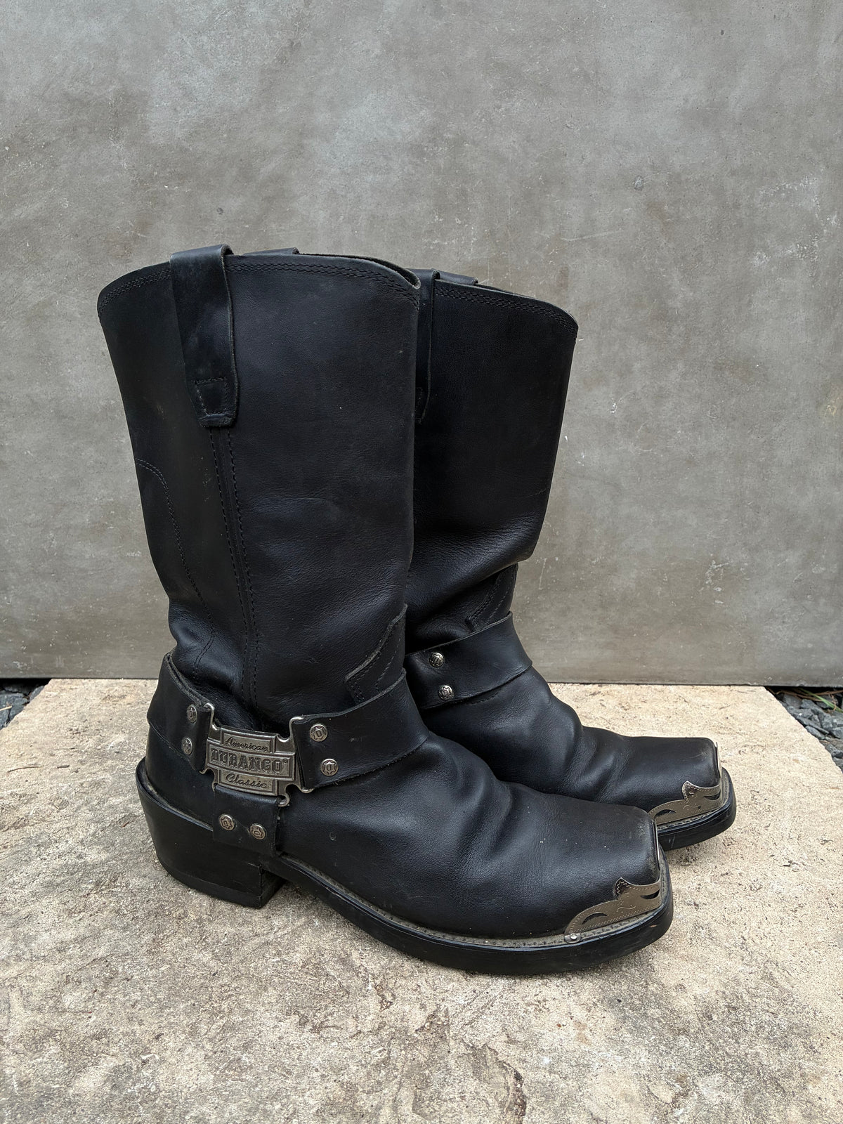 Vintage Black Durango Steel Harness Boots
