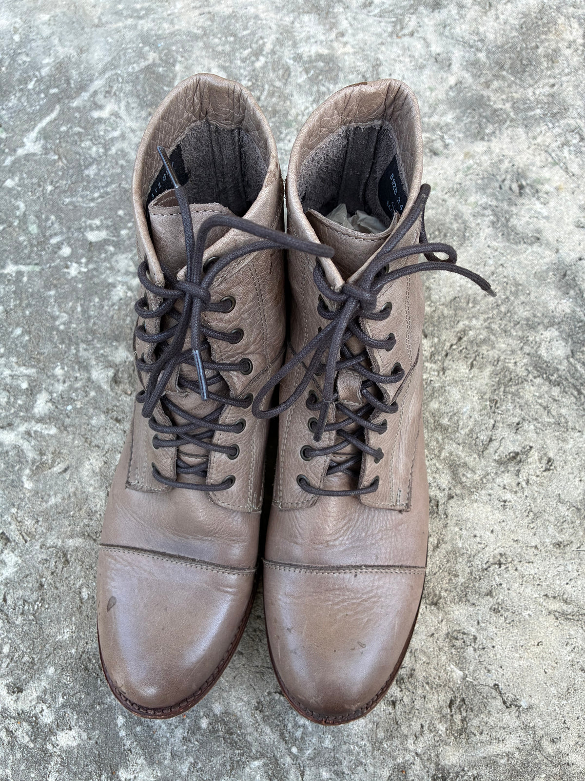 Vintage Frye Lace Up Grey Boots