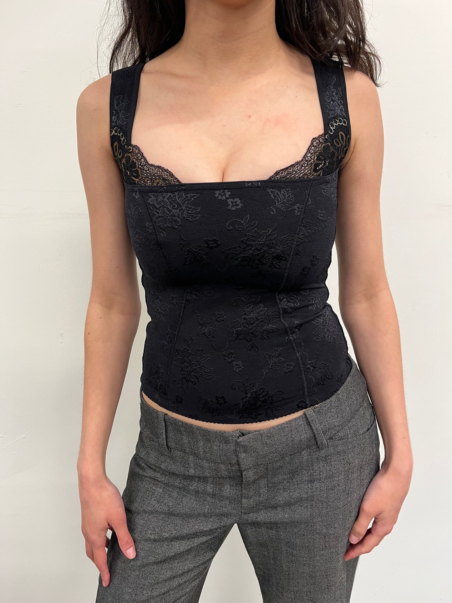 Black Laced Shapewear Tank Top