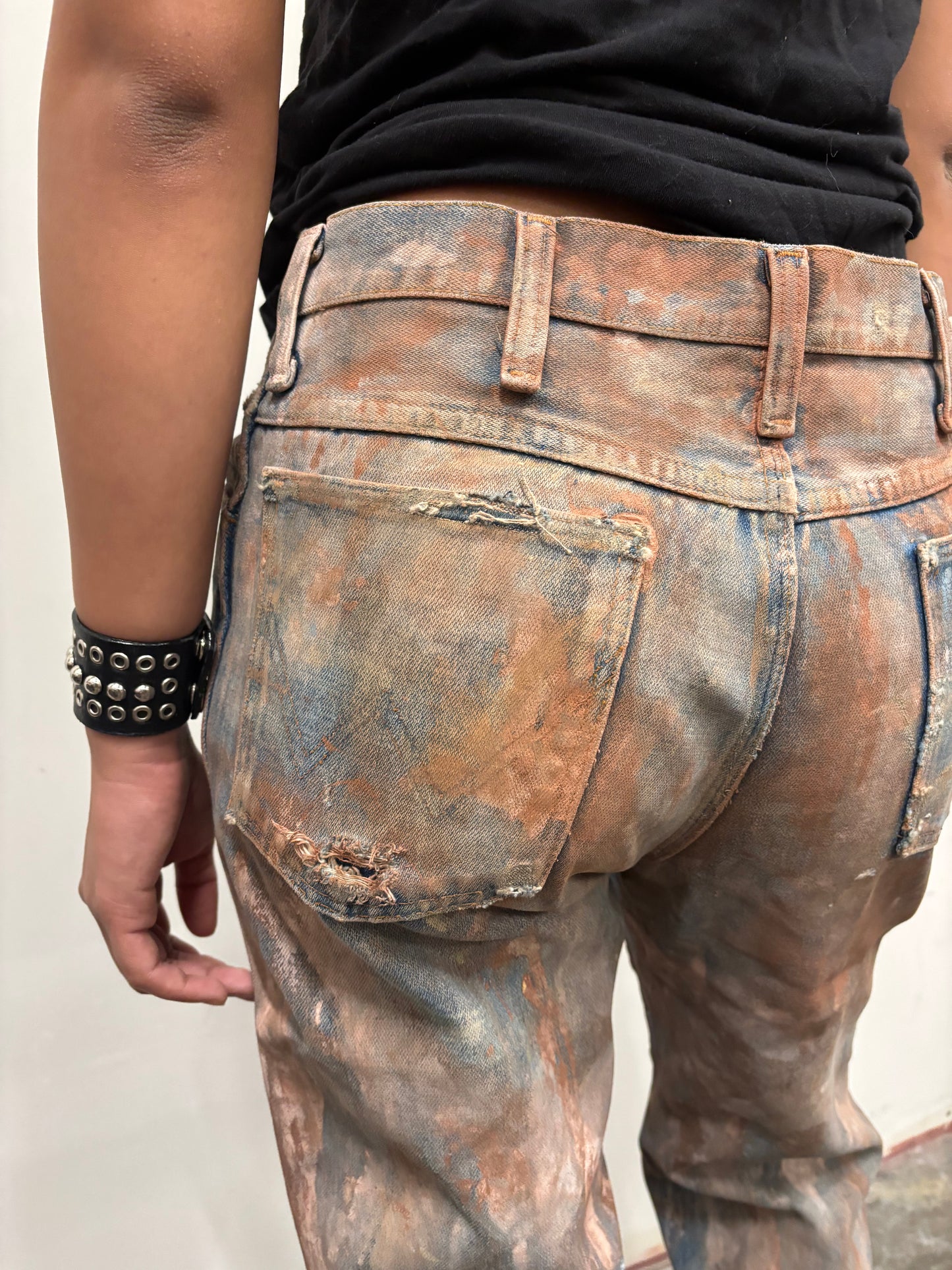 Vintage Wrangler Hand Painted Rusty Jeans