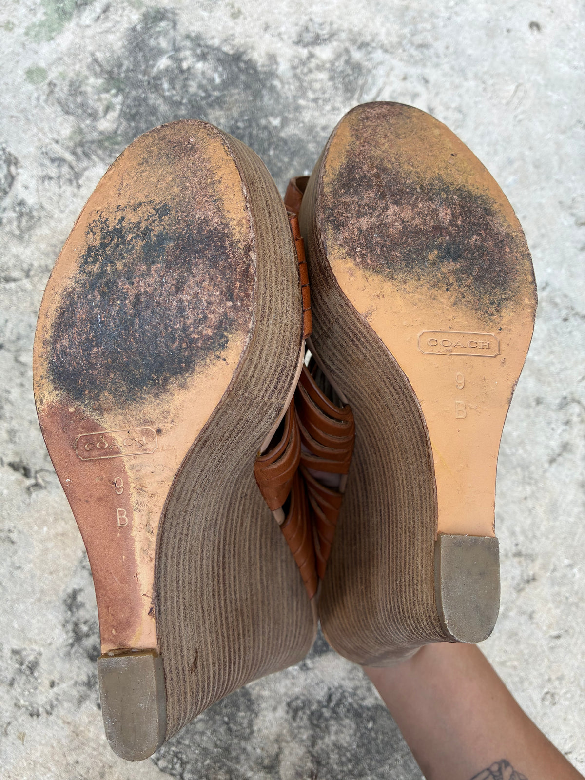 Vintage Coach Leather Wedges