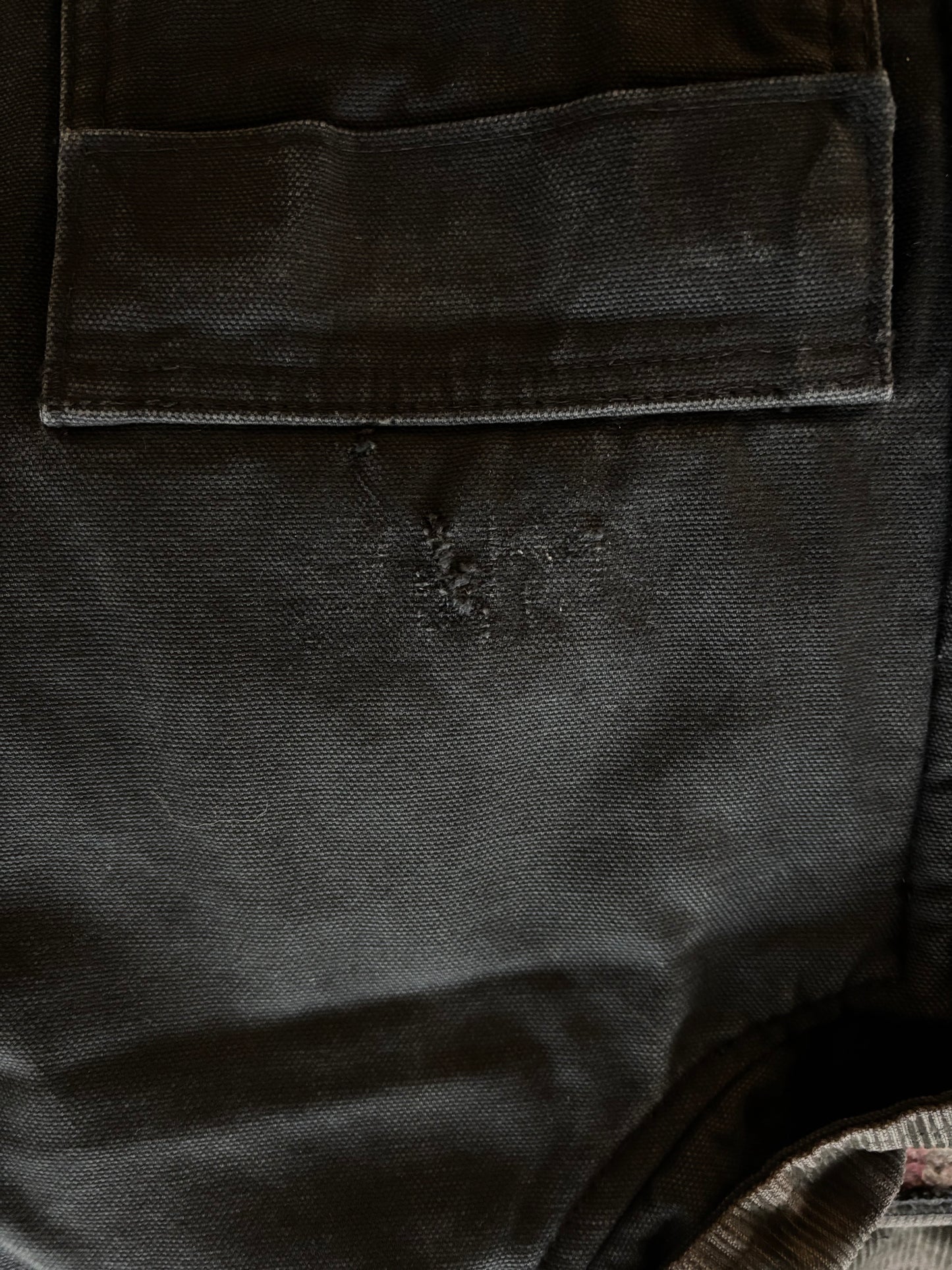 Vintage Black Hooded Canvas Jacket