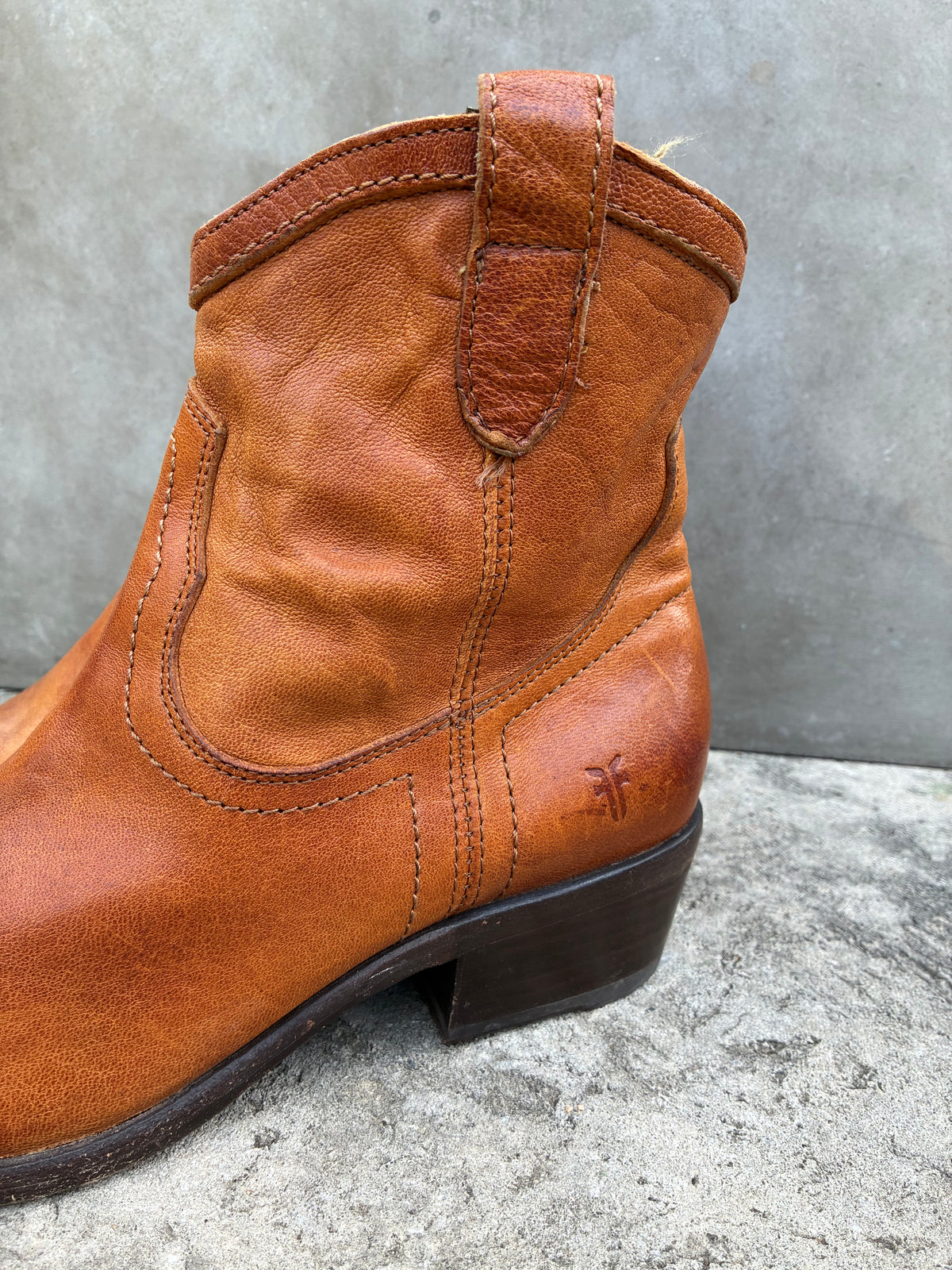 Vintage Brown Frye Billy Short Leather Boots