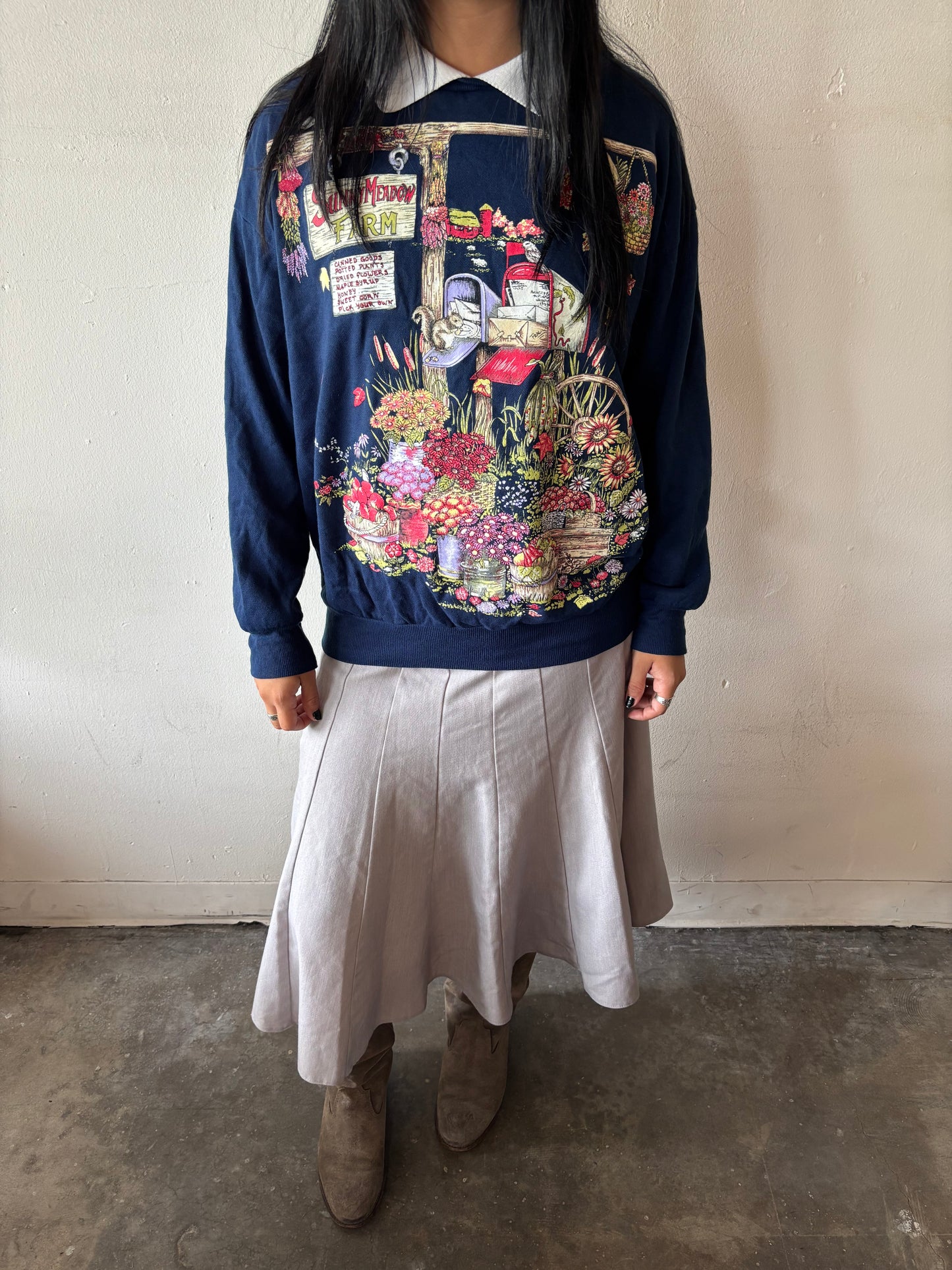 Vintage Sunny Meadow Farm Crewneck