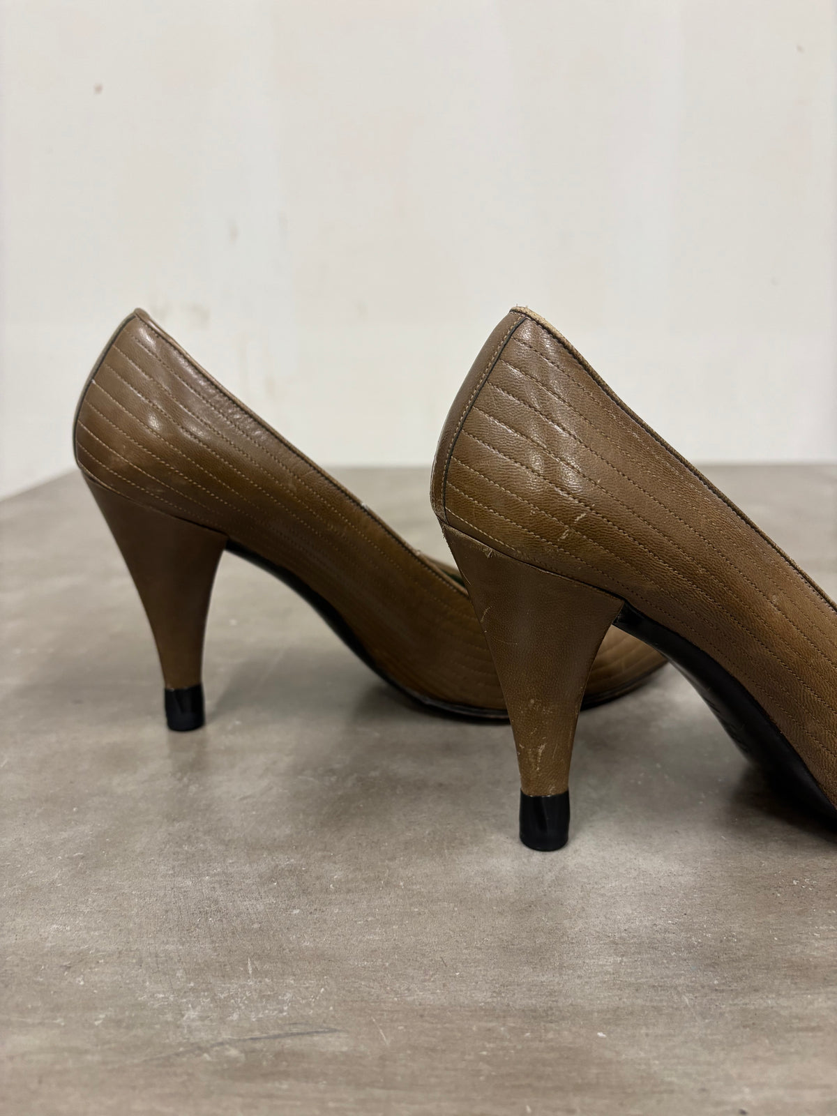 Vintage Green Charles J Kitten Heels