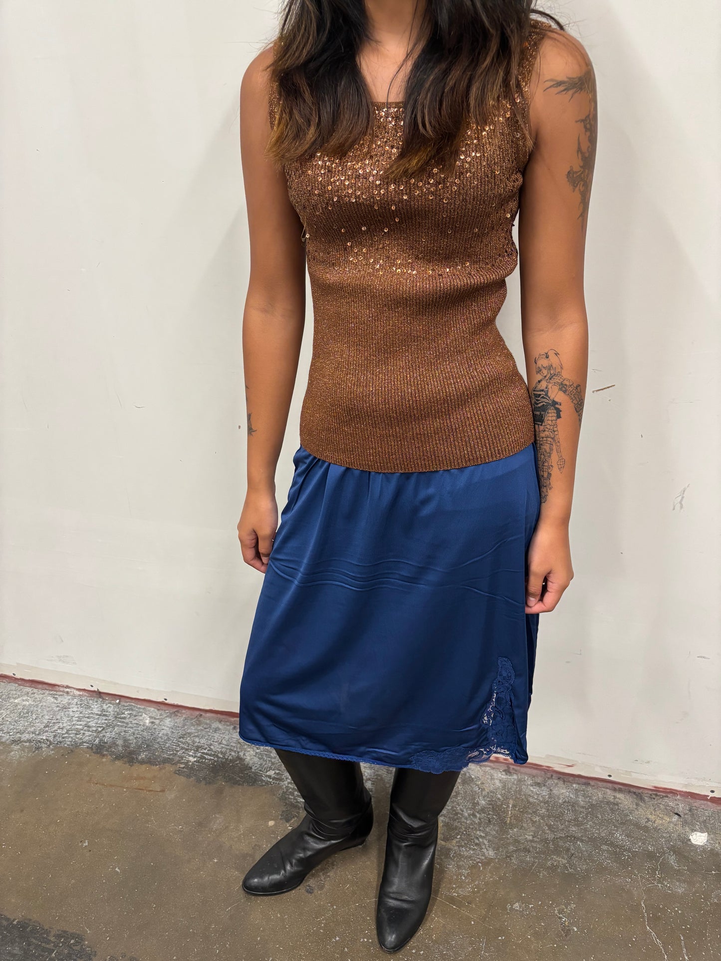 Gold Sequin Tank Top