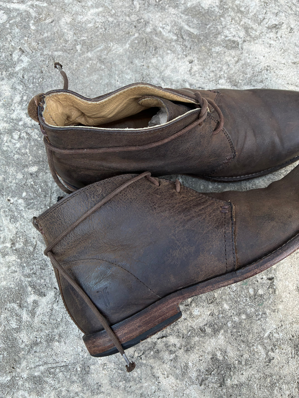 Frye Brown Leather Ankle Boots