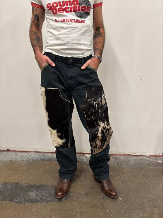 Reworked Cowhide Jeans