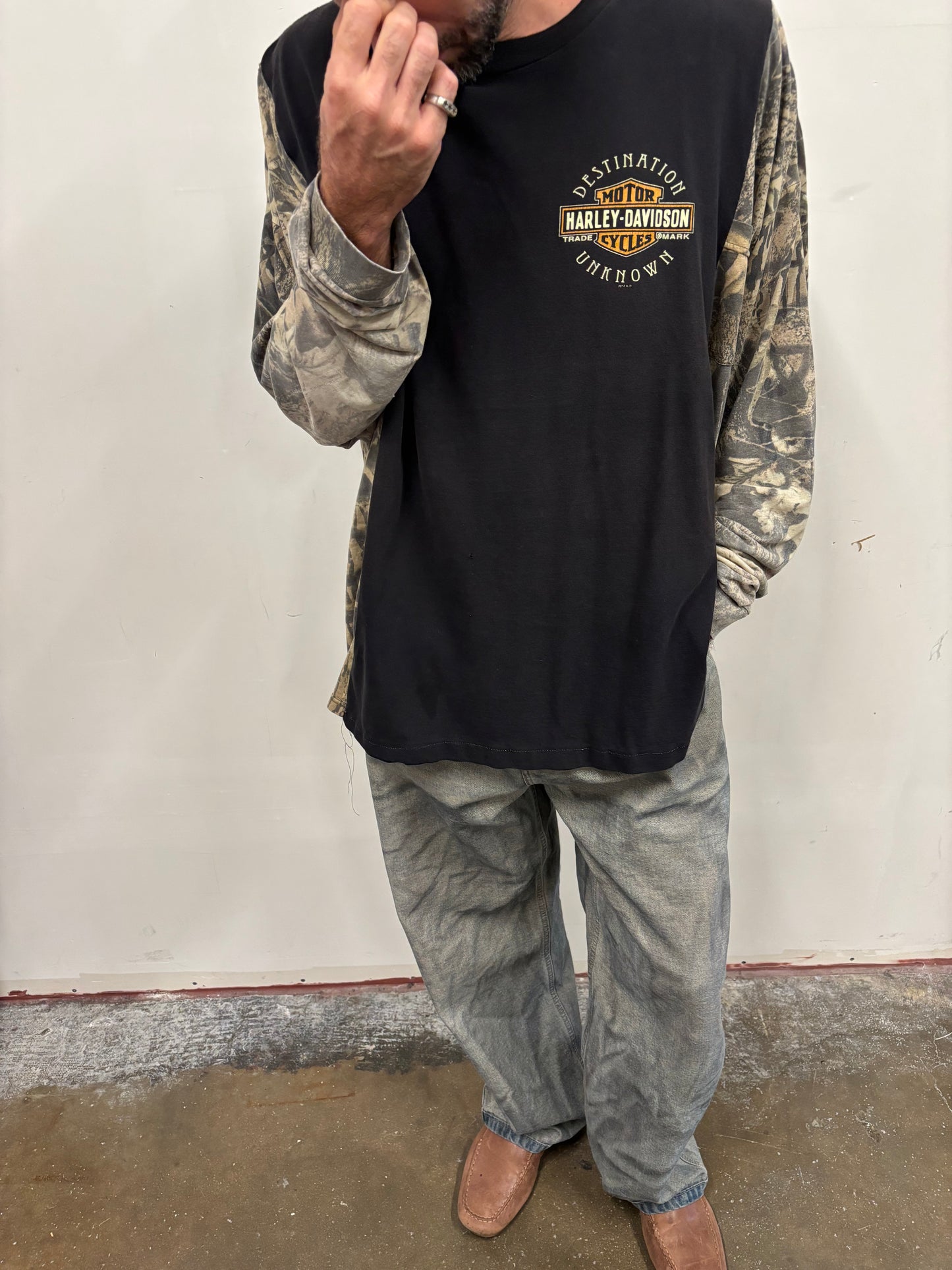 Reworked Harley Davidson Camo Shirt