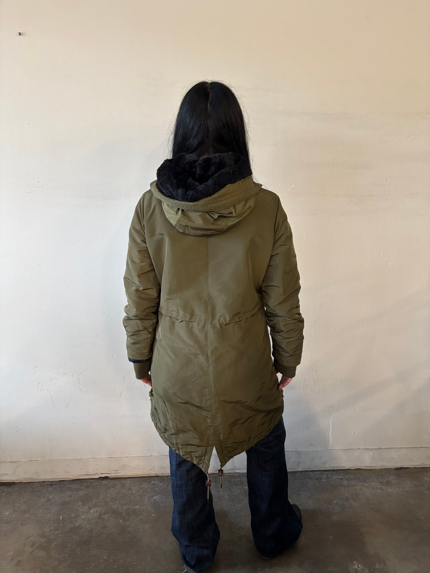 Vintage Gap Fur Green Parka Coat