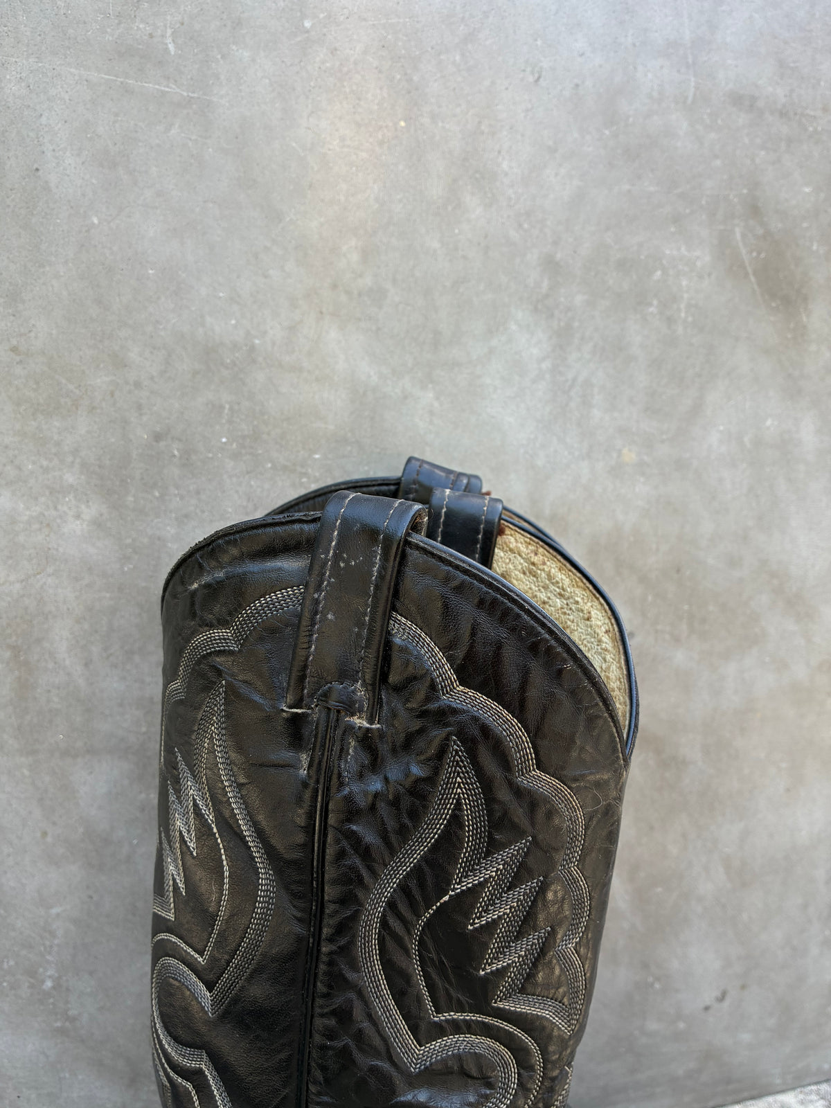 Vintage 1980s Tony Lama Black Leather Cowboy Boots