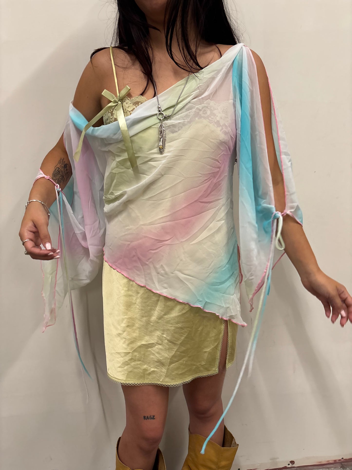 Agaci Rainbow Sheer Top