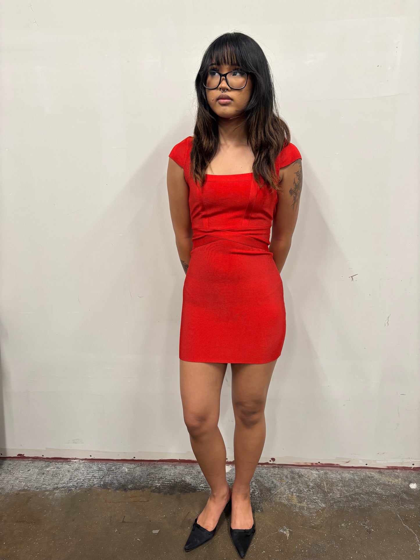 Bebe Red Bondage Dress