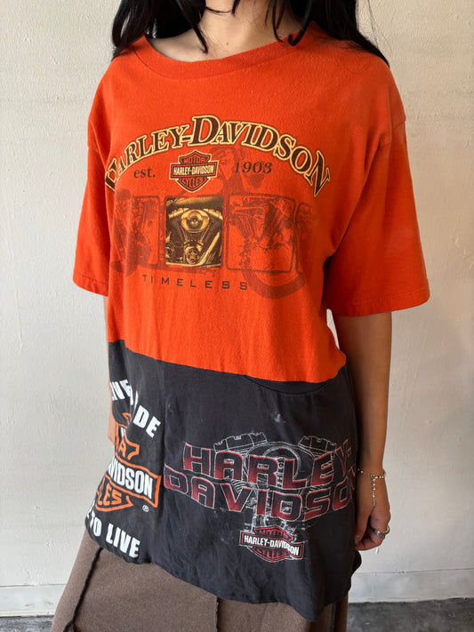 Reworked Harley Davidson Patchwork Shirt