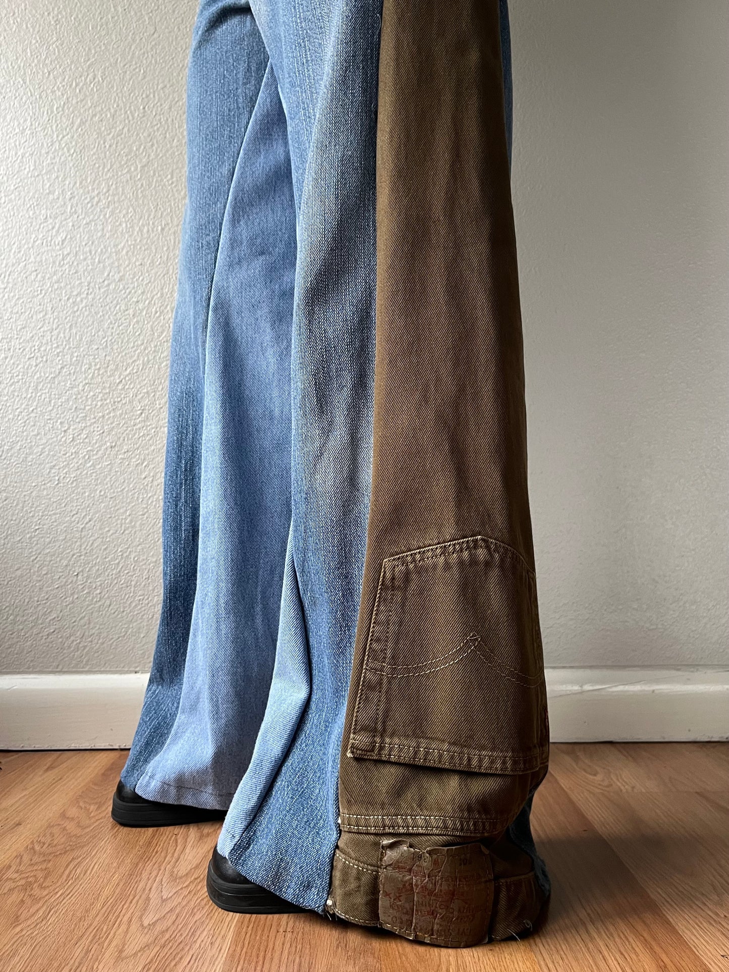 Reconstructed Lee Wide Denim Jeans