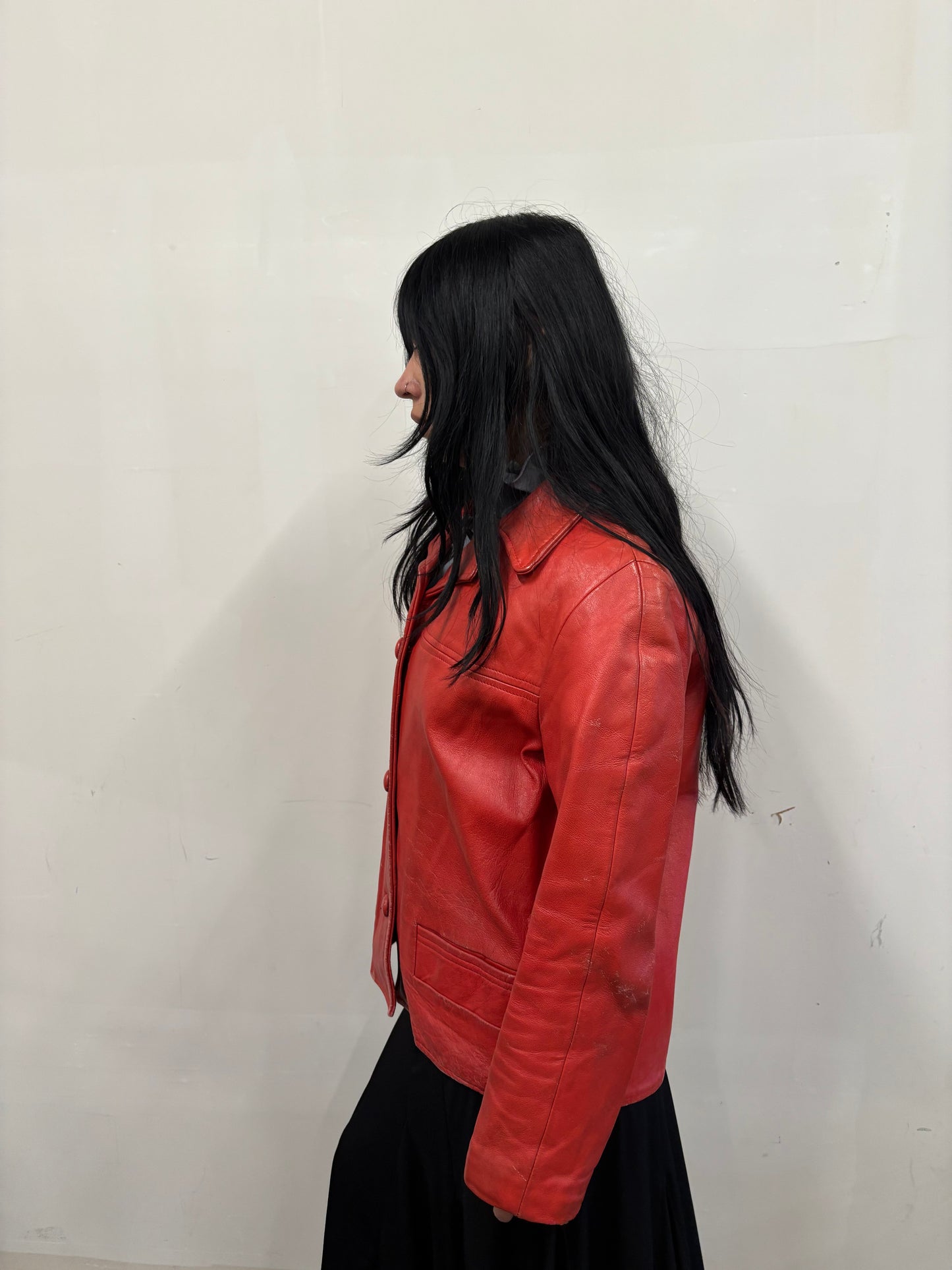 Vintage Red Leather Jacket