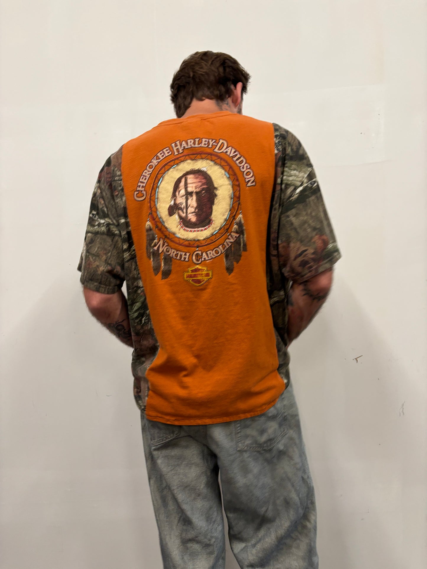 Reworked Harley Davidson Camo Shirt